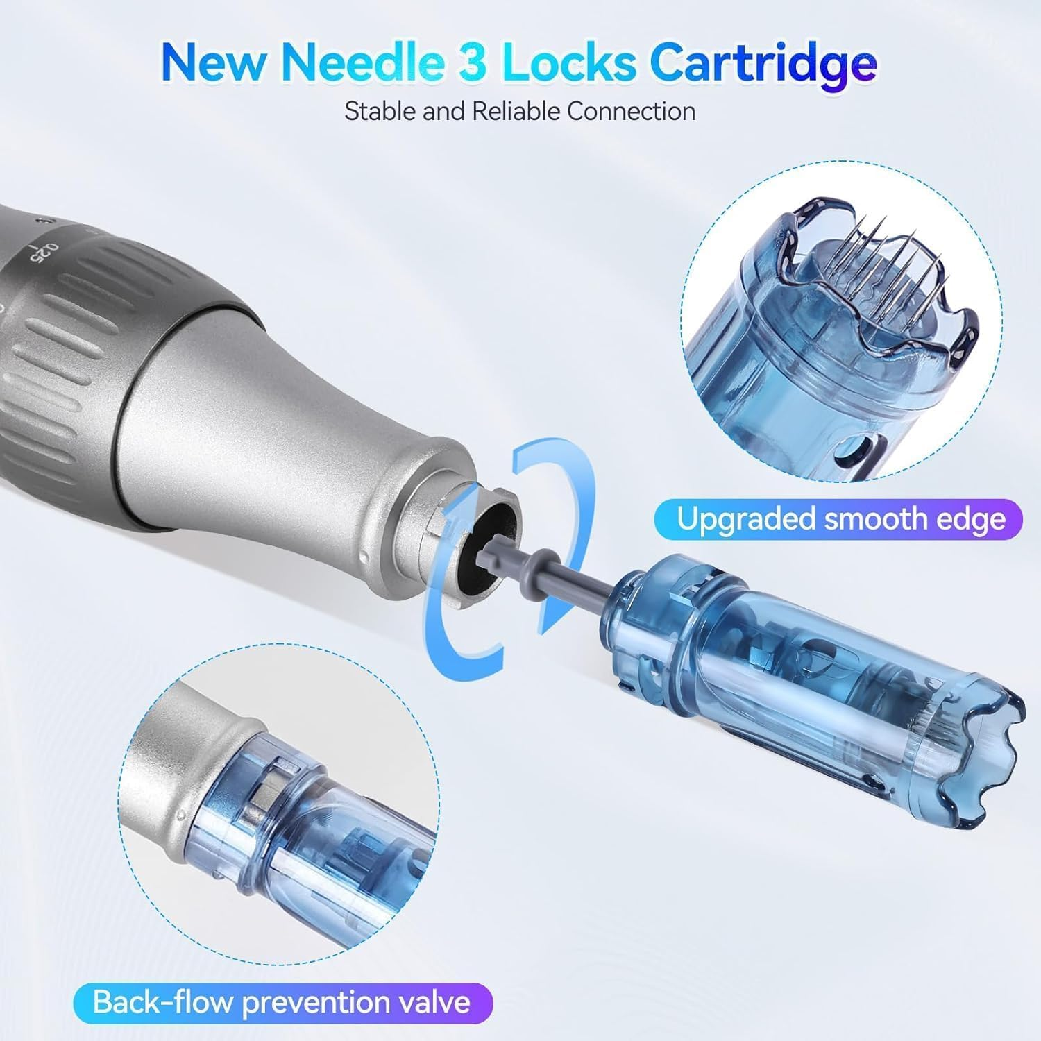 Wesileyern 20Pcs 12PIN Replacement Cartridges Needles, Dermapen Microneedling Needles, Professional Dermapen M8S/A9/ A11 Wireless Derma Roller Pen Needles, for Dermapen M8S/A9/ A11 image number 6