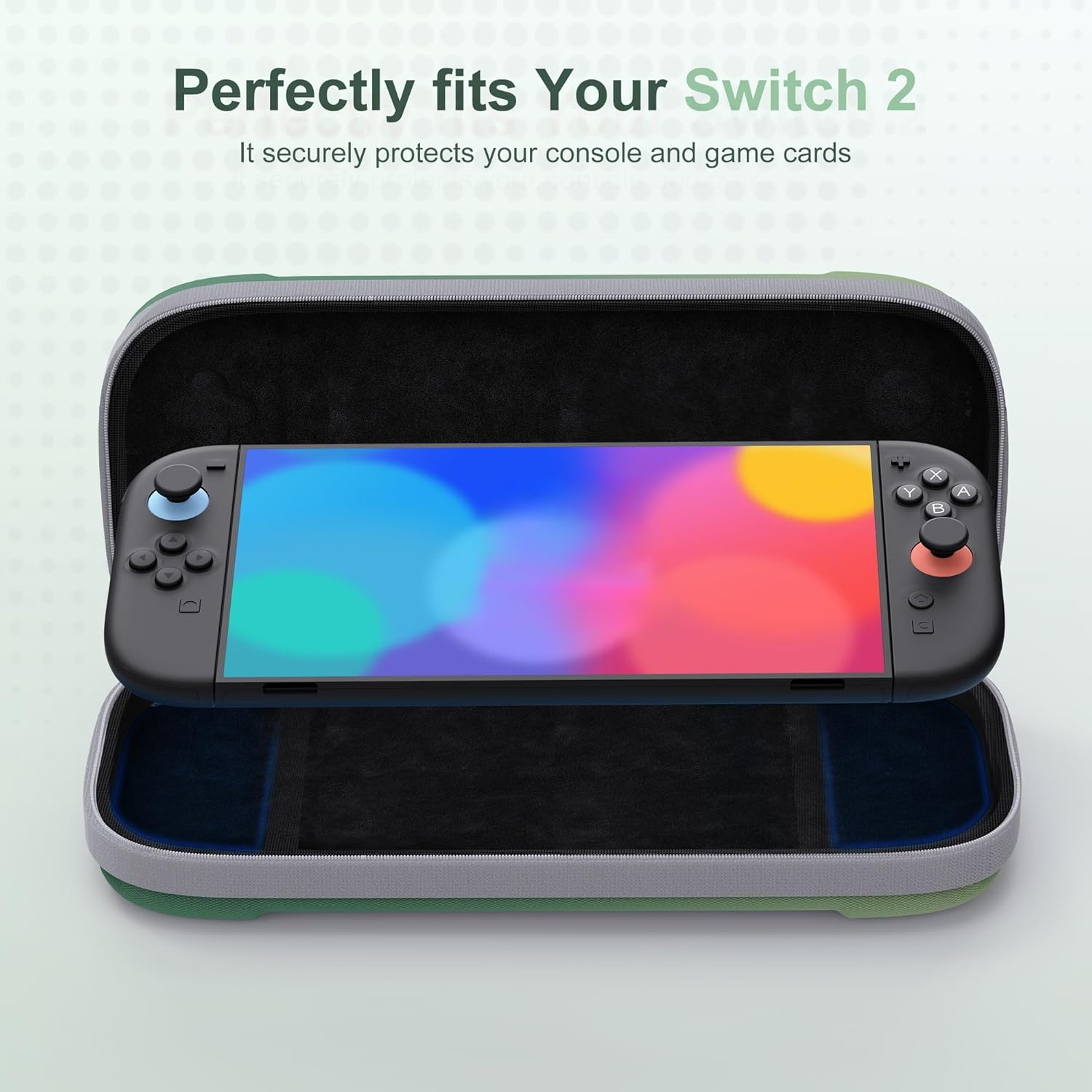 Slim Carrying Case for Nintendo Switch 2 Model 2025, Odorless Felt Protective Hard Shell with 12 Game Card Slots, Portable Travel Storage Case (Matcha Green, for Nintendo Switch 2 2025) image number 4