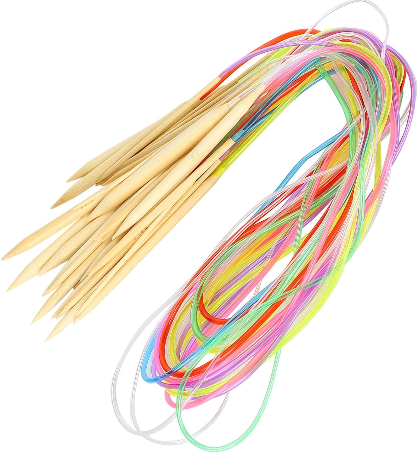 Knitting Needles Set, 18Pcs Circular Needle Bamboo for Knitting Scarves for Sweaters(120Cm+Accessories Bag) image number 4