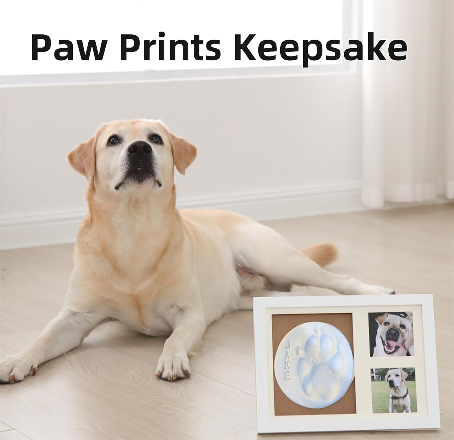 Hiumotan Footprint & Handprint Clay Kit, Photo Frame for Newborn Girls and Boys, Baby Shower Gifts, Registry, New Parents Gift, Perfect Memory and Nursery Room Decoration - White - White image number 3