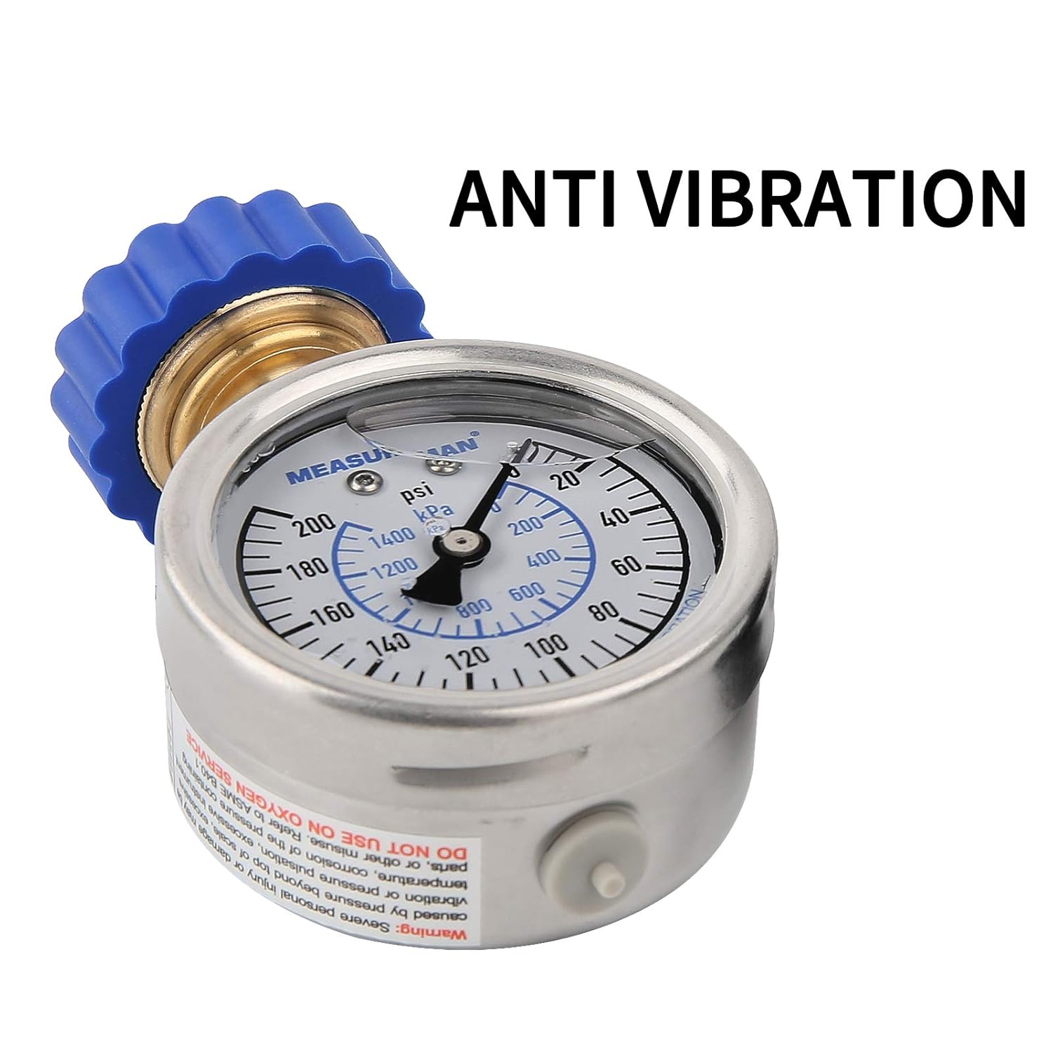 MEASUREMAN 2-1/2" Lead-Free Water Proof anti Vibration Pressure Test Gauge, Garden Hose Pressure Gauge, 3/4" Female Hose Thread, 0-200 Psi/Kpa image number 2