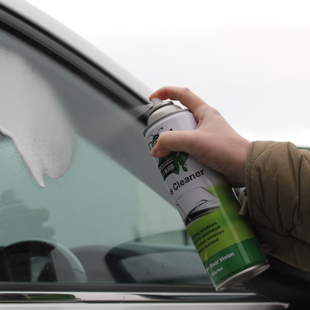 Bars Bugs Aerosol Glass Cleaner Design Glass Cleaner Remove Dirt, Dust Grease and Hand Prints for Instant Clear (Pack of 1, 400Gm)