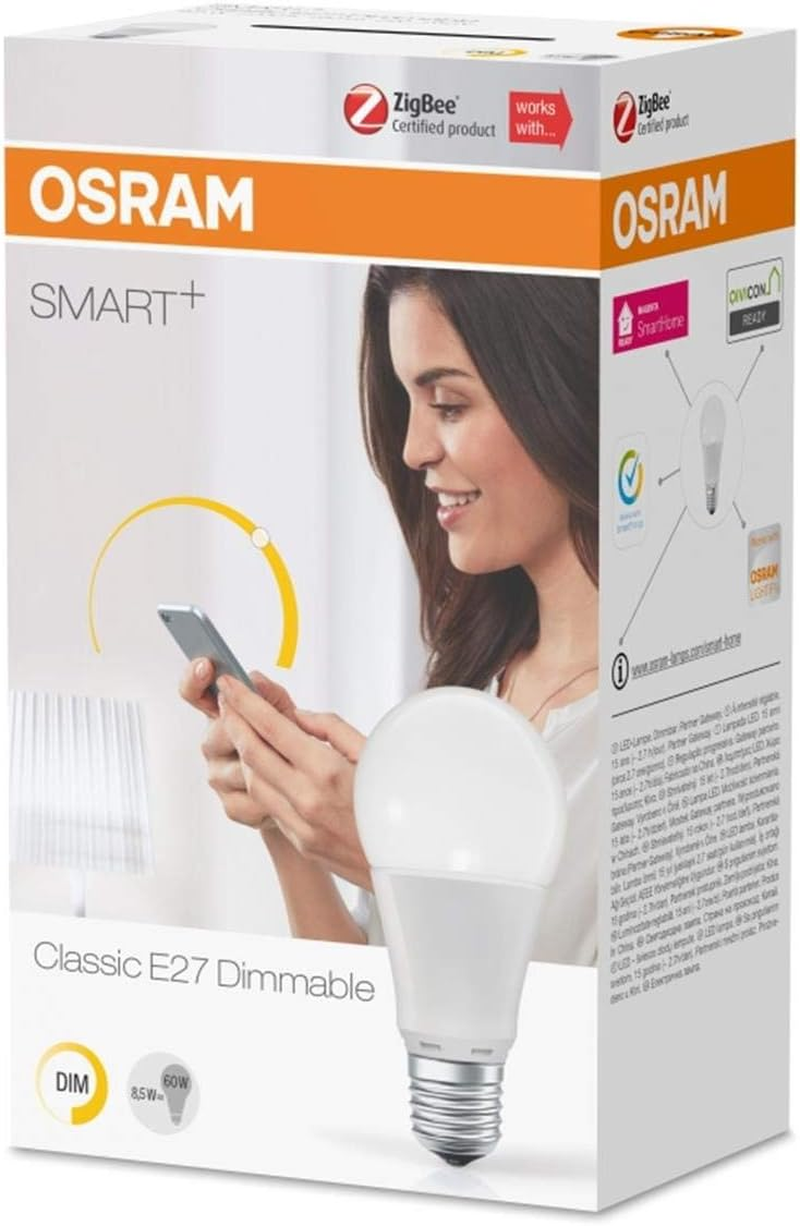 OSRAM Smart+ LED, Zigbee Lamp with E27 Socket, Warm White, Dimmable, Directly Compatible with Echo plus and Echo Show (2. Gen.) image number 3
