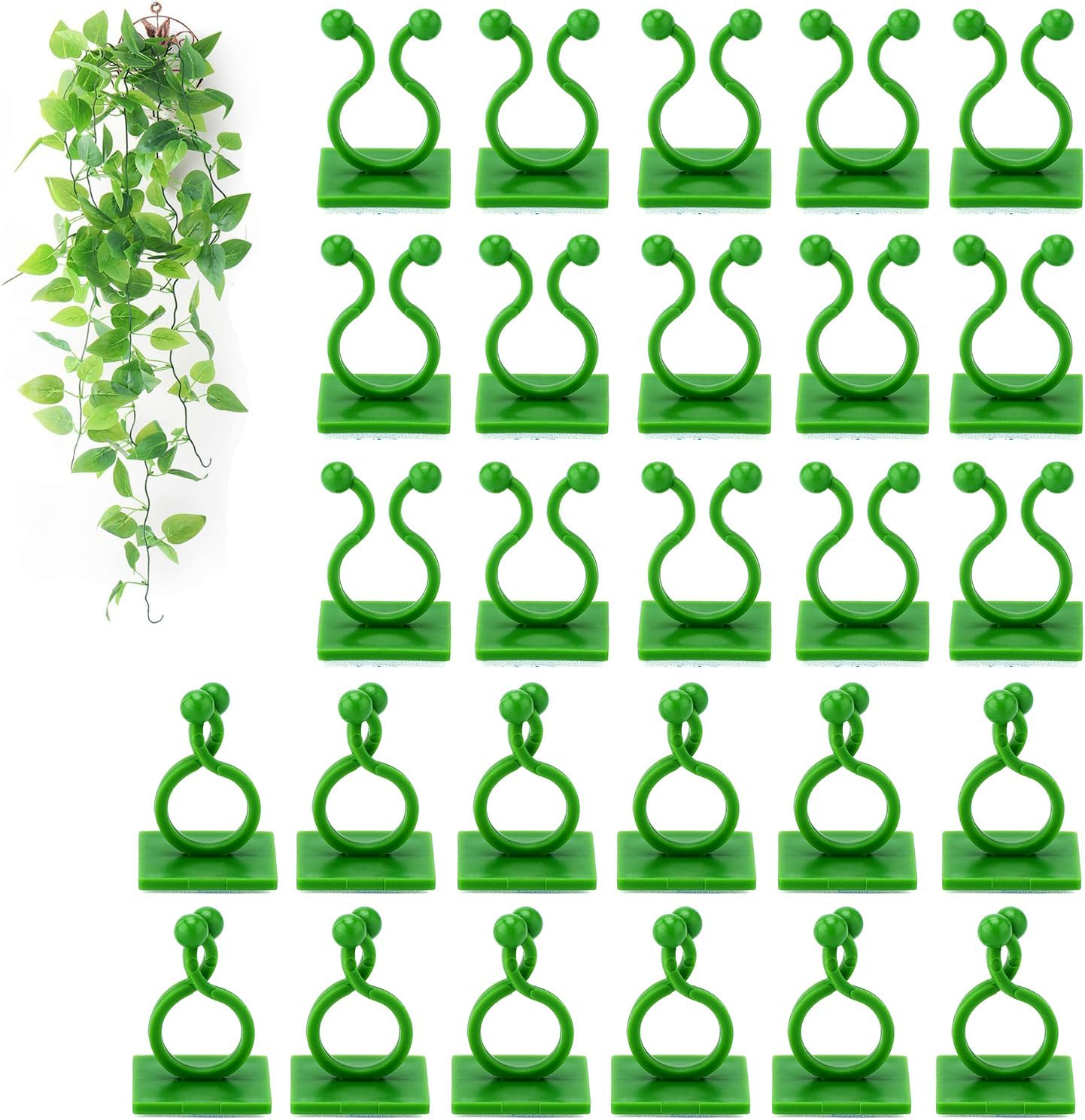 Tmofs 100Pcs Plant Climbing Wall Fixture Clips,Plant Fixer Invisible Wall Vines Fixing Clips Self-Adhesive Clips Plant Vine Traction for Indoor Outdoor Decoration and Cable Wire Fixing (White)