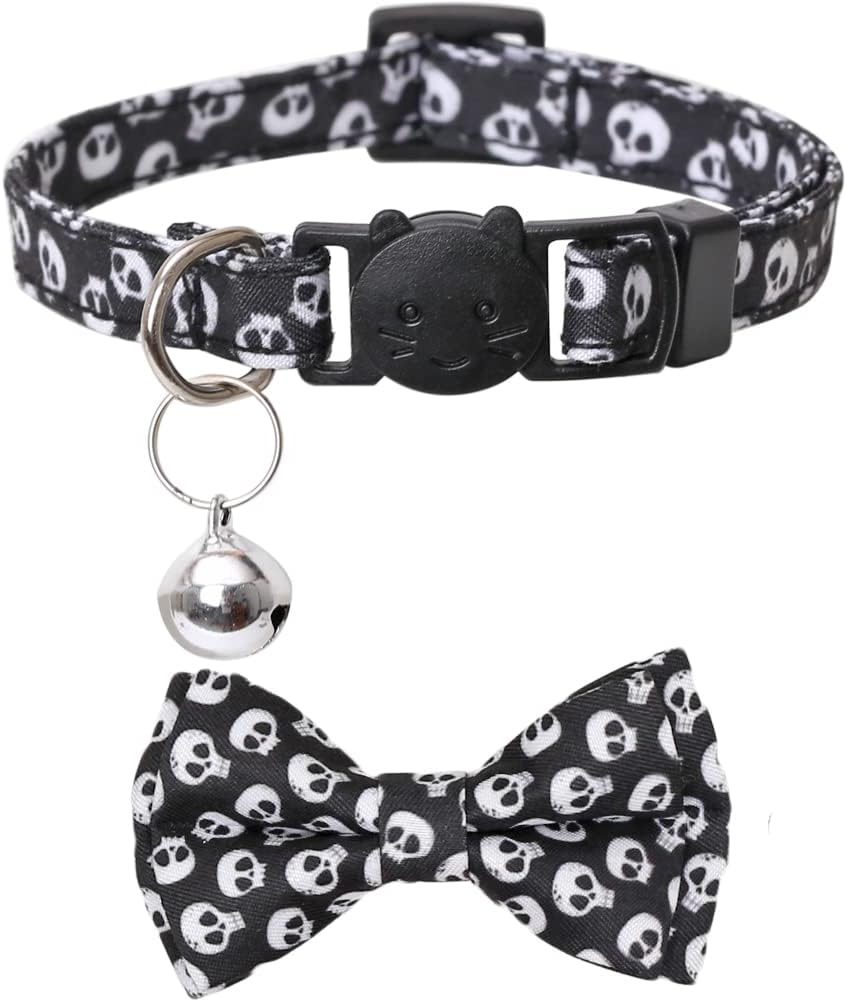 Halloween Cat Collar Breakaway with Cute Bow Tie and Bell for Kitty Adjustable Safety image number 4