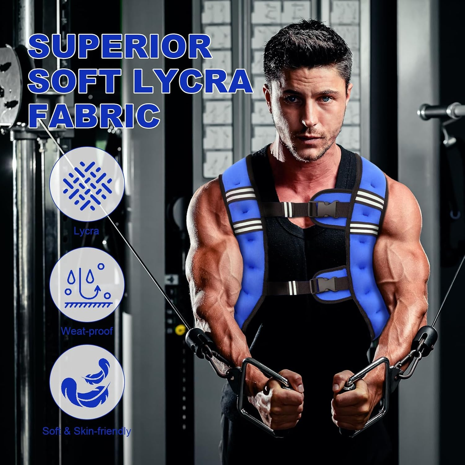 Weighted Vest for Women and Men ,3Kg 5Kg 8Kg 10Kg Weight Vest with Reflective Stripe and Double Adjustable Buckle Straps Weight Vests for Strength Training, Jogging, Cardio, Weight Loss,Running, Workout, Walking image number 3