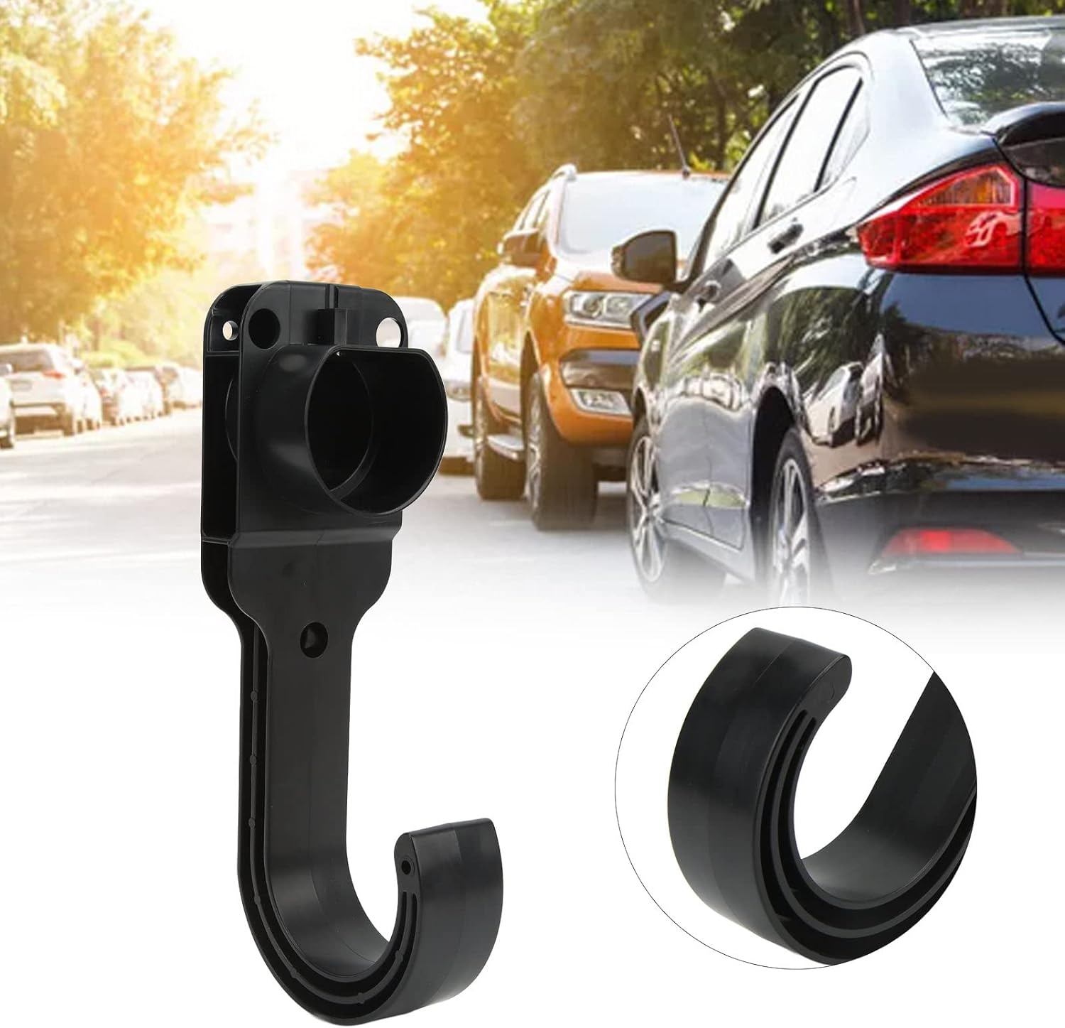 EV Holder, ABS Waterproof Dustproof EV J Hook Sturdy and EV Charging Cable Holder Simple to Install Charging Cable Holder Universal for Type 2 Plug image number 6