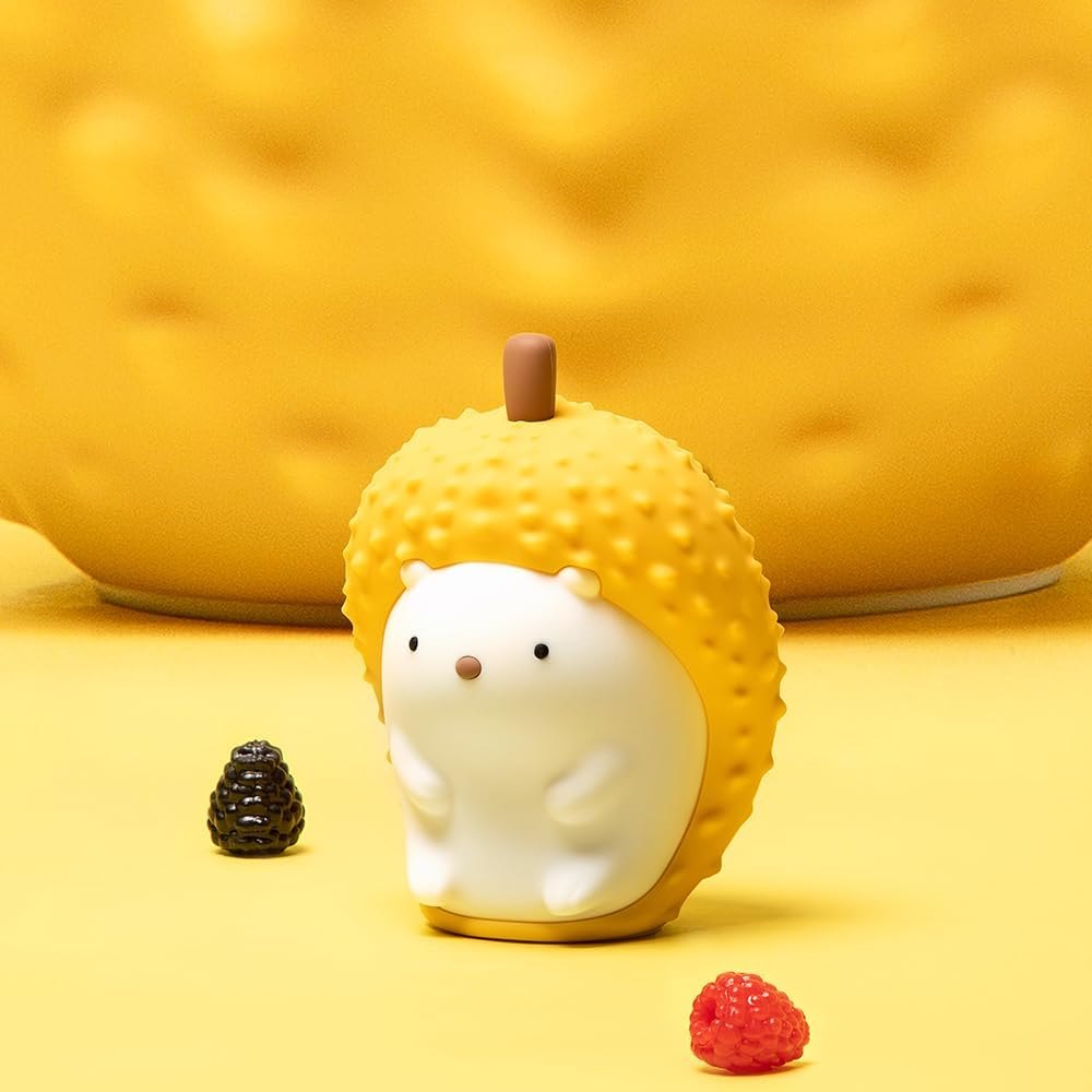 LED Rechargeable Cute Hedgehog Durian Light, Warm Lamp and Rainbow Gradient Silicone Bedside Lamp, Adjustable Lighting Gift Light for Patting.