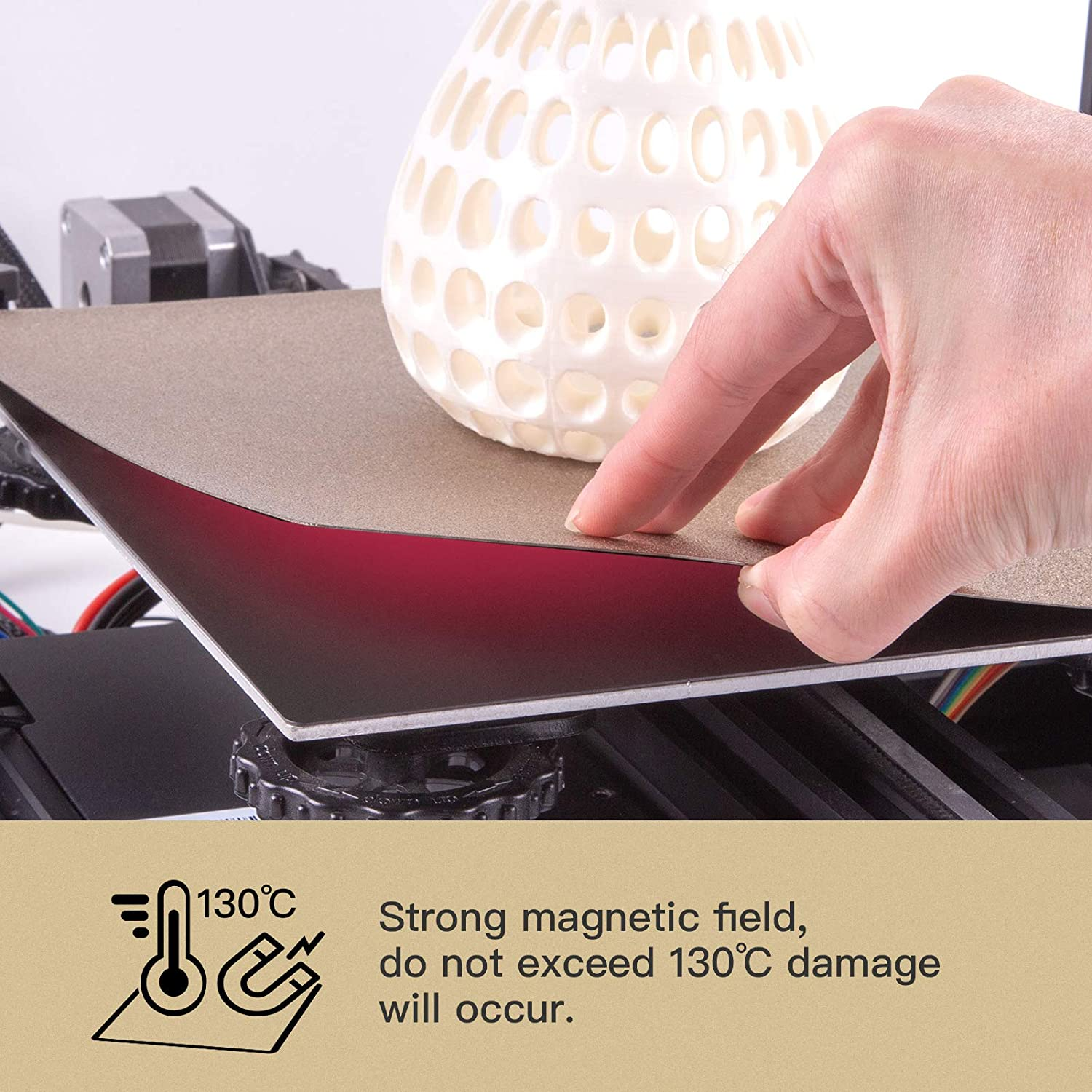 HICTOP 310X320Mm Room Temperature Print Textured PEI Sheet Single Side Print Bed | Fit for CR-10 V2,CR-10 V3,CR-10S Pro,Cr-X, CR-10 Pro V2,Ender 3 Max,Ender 3 Max Neo, Most 310X320Mm 3D Printers image number 2