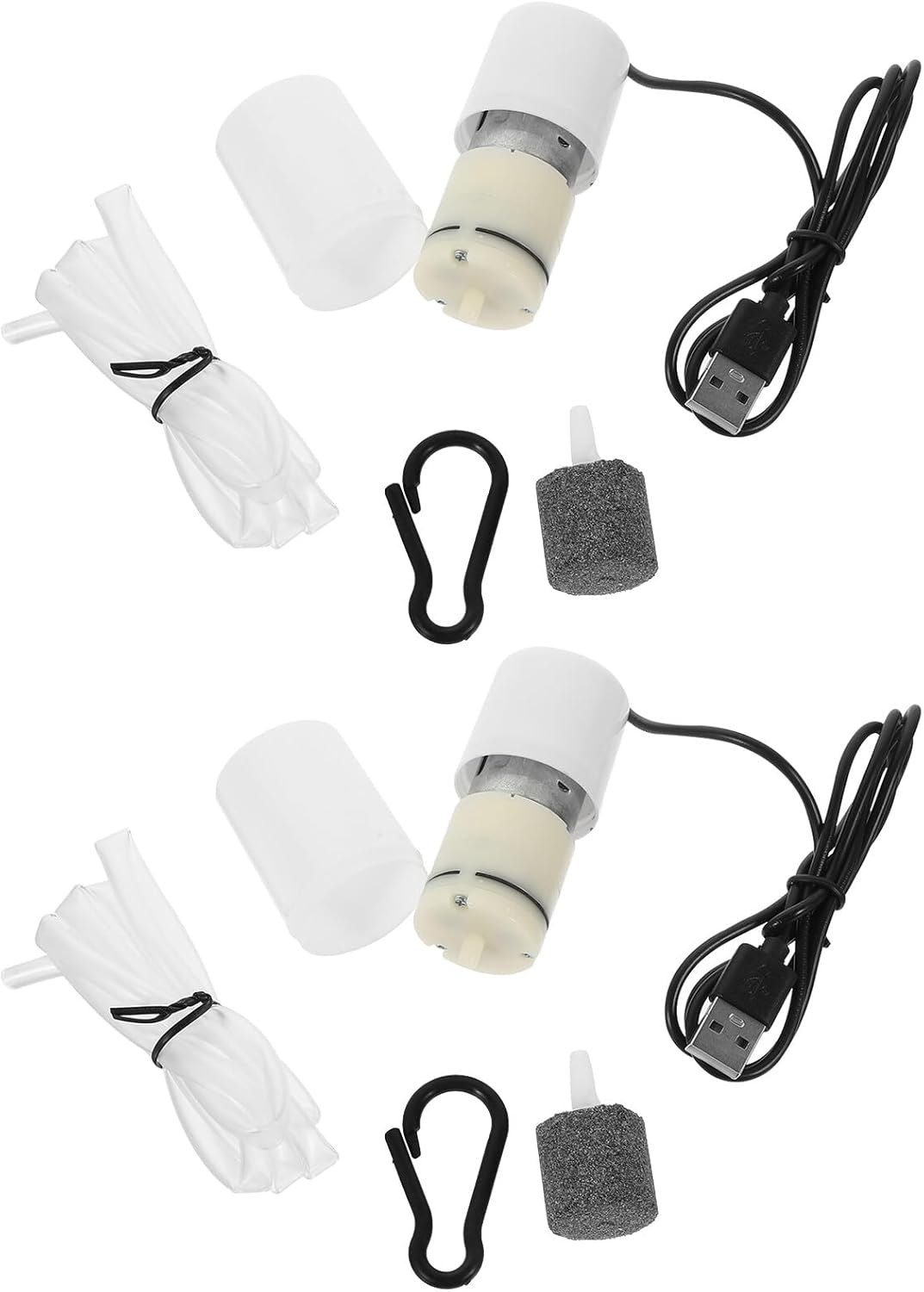 Toyvian 2 Sets Small Quiet USB Aquarium Air Pumps for Fish Tank Oxygen Aeration Portable Aquarium Bubbler with Easy Installation for Home and Office Use Random Color