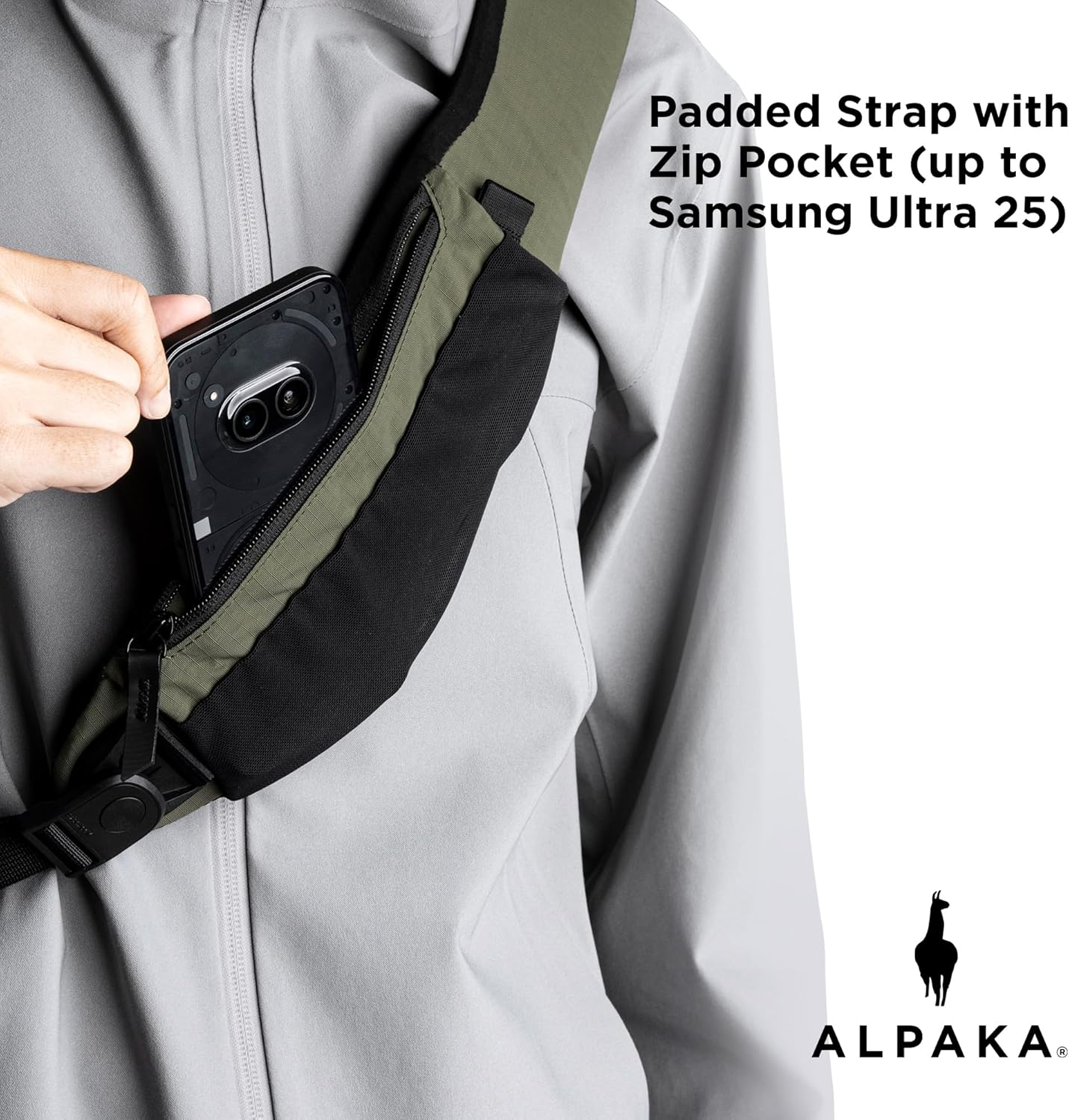 ALPAKA Metro Crossbody Left Shoulder 7.5L - Crossbody Bag Men,Sling Backpack - Fits 11" Tablet - Single Shoulder with YKK - Black image number 6