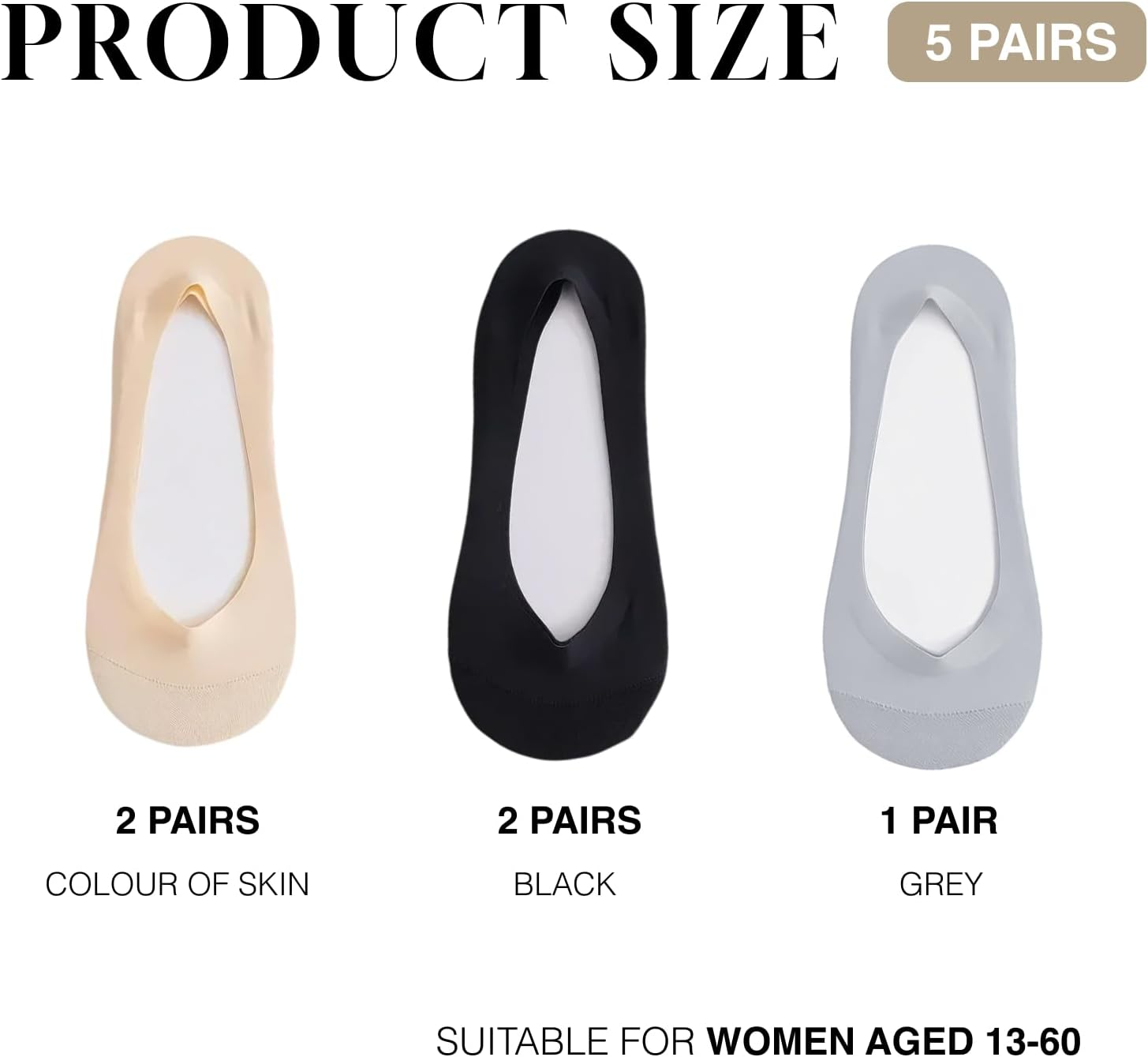 Ultra Low Cut Liner Socks for Women, No Show Non-Slip Hidden Invisible Socks for Flats and Boat Shoes, Comfortable Summer Sock Packs of 5 Pairs, Perfect for Everyday Wear image number 3