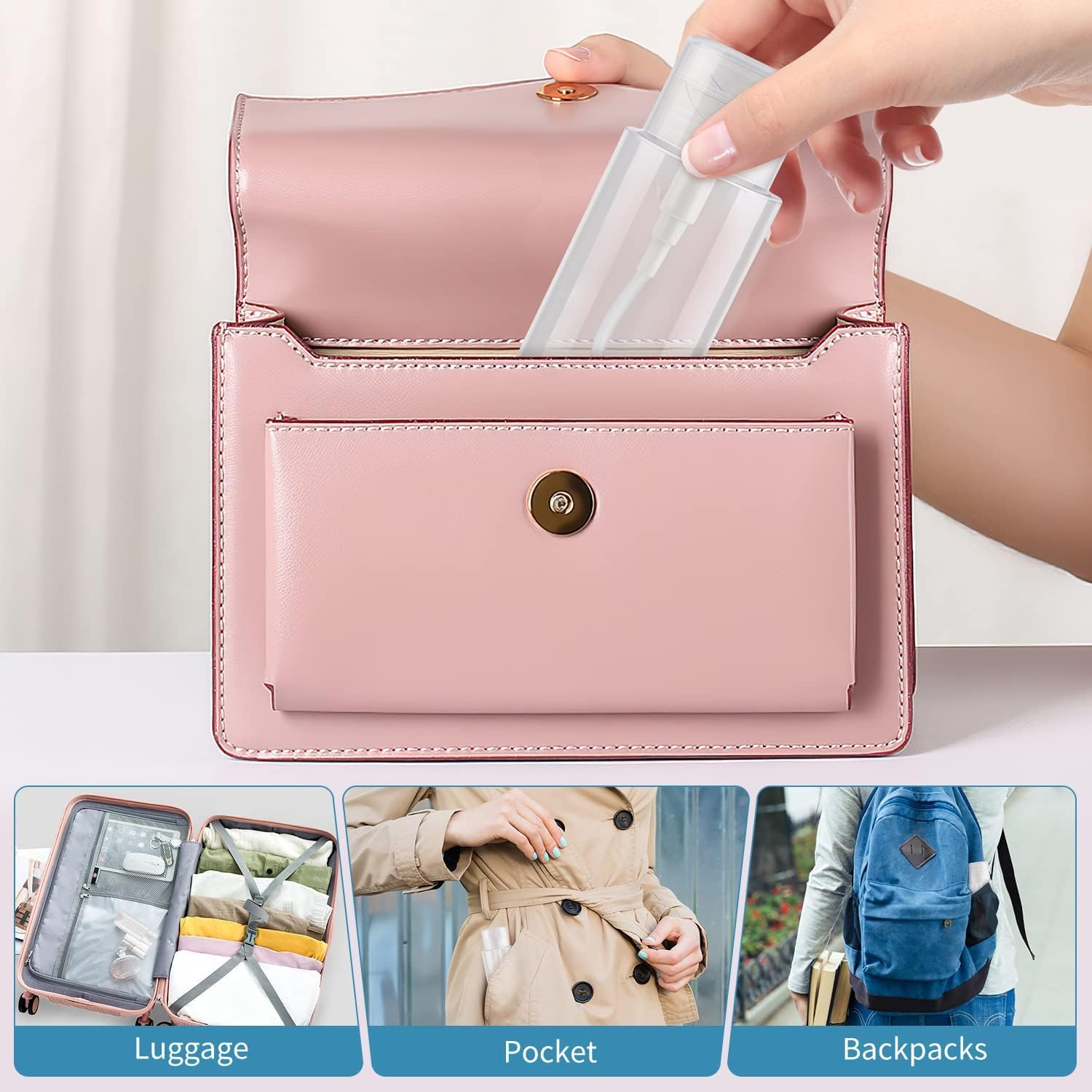 Pack of 2 Nail Polish Remover Pump Dispenser Empty Bottle 6.8 Oz/200 Ml, Refillable Acetone Dispenser Push down for Nail Polish and Makeup Remover, Cleansing Water, Alcohol, Toner, Etc image number 4