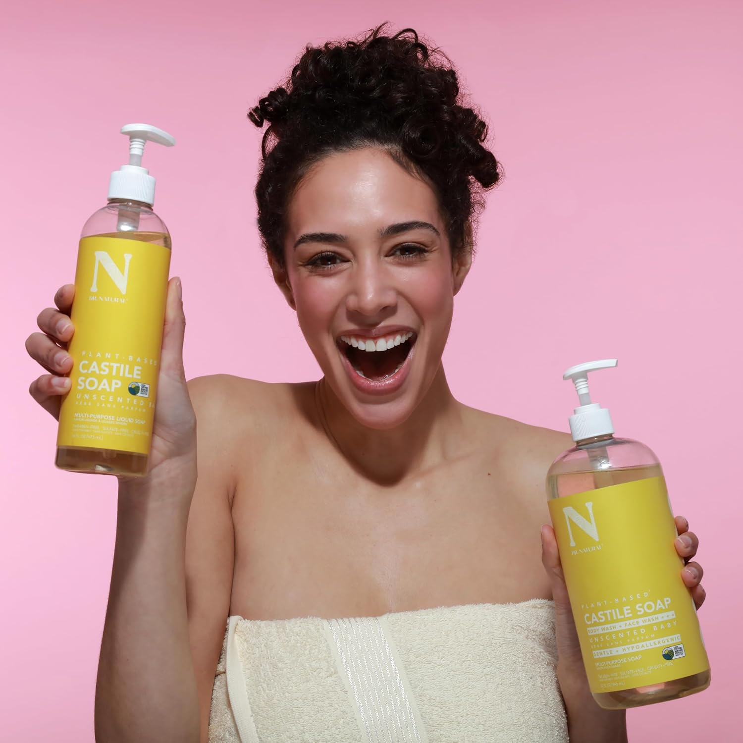 Dr. Natural Castile Liquid Soap - Multi-Use Body Wash, Shampoo and Face Wash - Body Soap for Skin, Hair, Pets and Home - Unscented Baby - 32 Oz image number 2