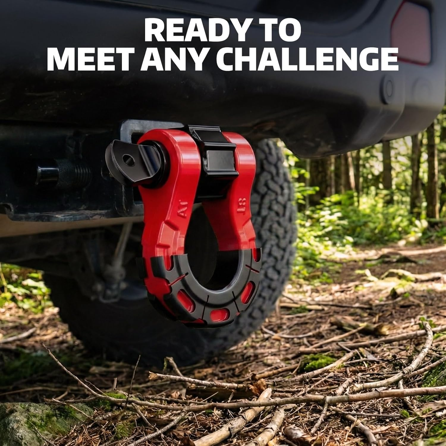 AUTOBOTS D Ring Shackles Heavy Duty(2 Pack) 68,000 Lbs Capacity, Stronger than 3/4" D Shackle, with 7/8" Screw Pin, for Tow Strap Winch off Road Accessory Vehicle Recovery RED image number 3