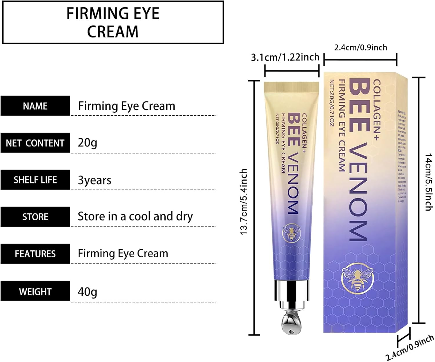 20G Eye Cream Effectively Moisturizes the Skin around the Eyes. Apply Eye Cream for Daily Skin Care image number 4