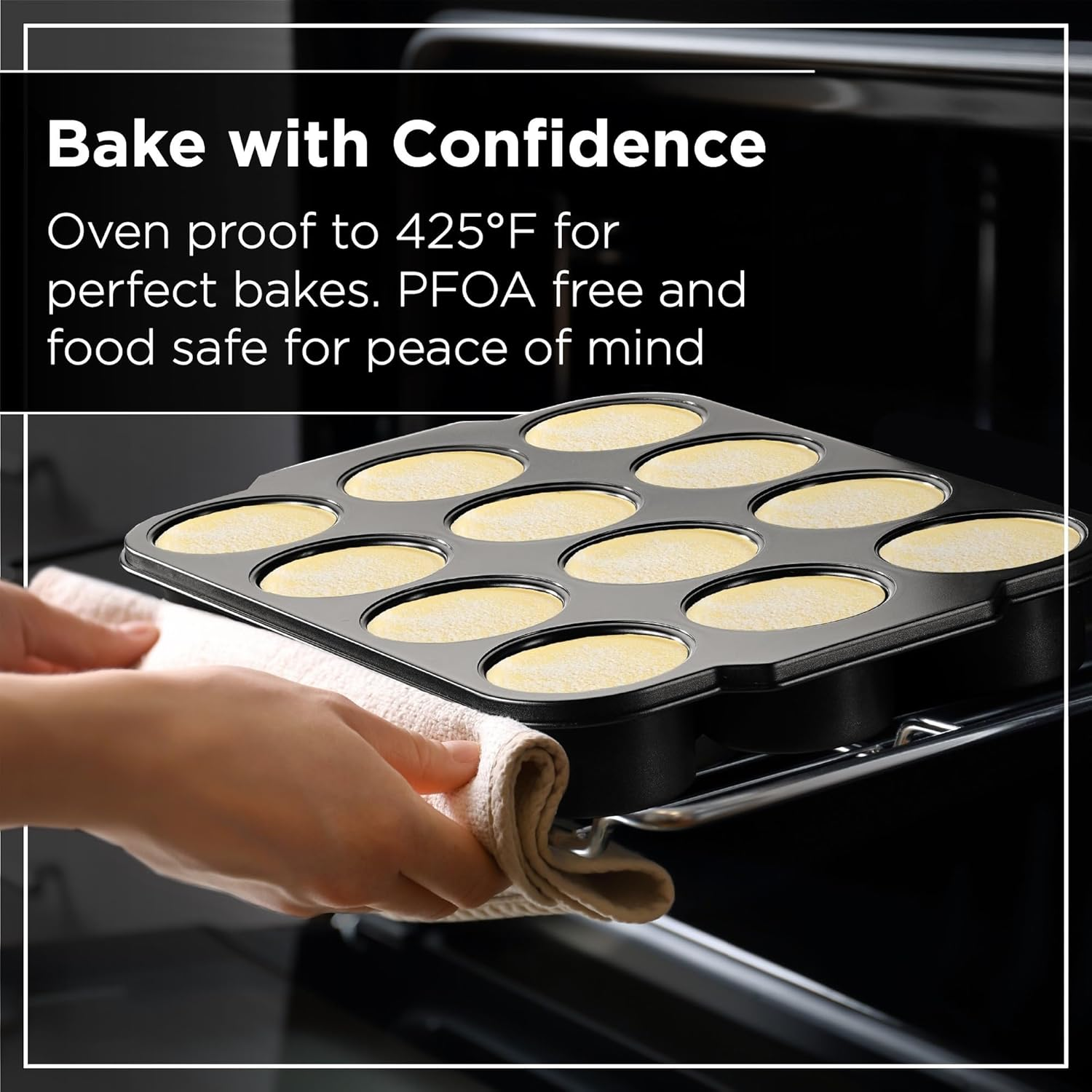 Wrenbury Pro Mini Cheesecake Pans Removable Bottom 12 Hole - Heavy Gauge Carbon Steel Muffin Cupcake Pan Loose Bottom Springform for Baking - 3 Inch Individual Cheesecakes Tin - PFOA Free image number 3