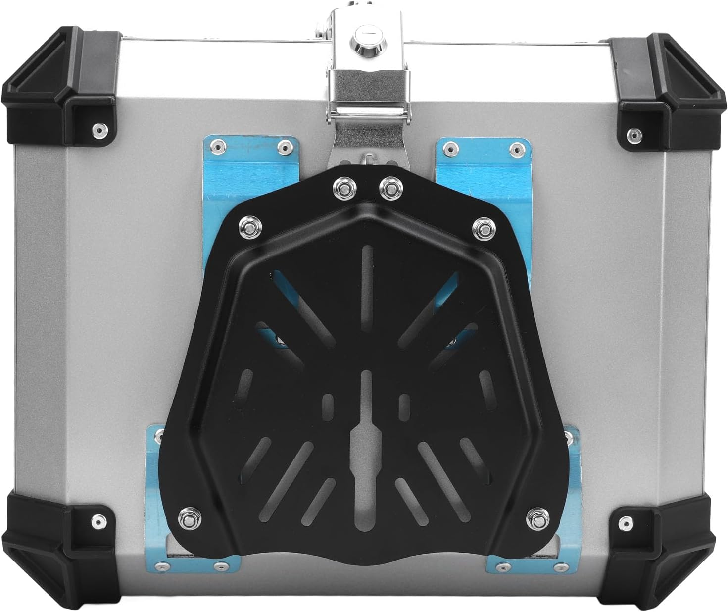 32L Motorcycle Top Case with Safety Lock, Quick Release Motorcycle Trunk, Water Resistant Aluminum Alloy Motorcycle Top Box, Universal Fit Motorcycle Tail Bag (Silver) image number 5