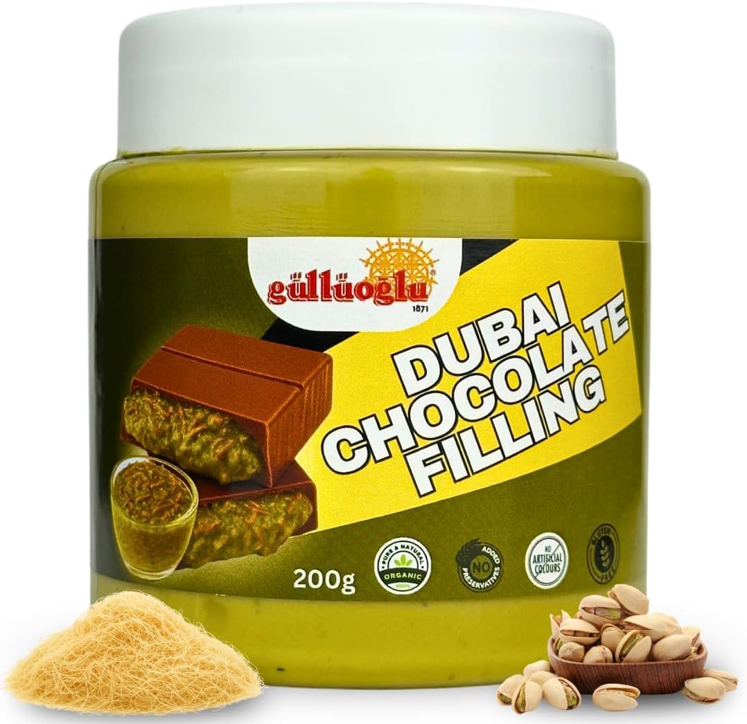 Gulluoglu Dubai Chocolate Filling &ndash; 200G 7Oz Pistachio Cream with Crispy Kadayif | Middle Eastern Gourmet Dessert Best Ingredient for Dubai Chocolate | Rich, Crunchy & Decadent Treat image number 4