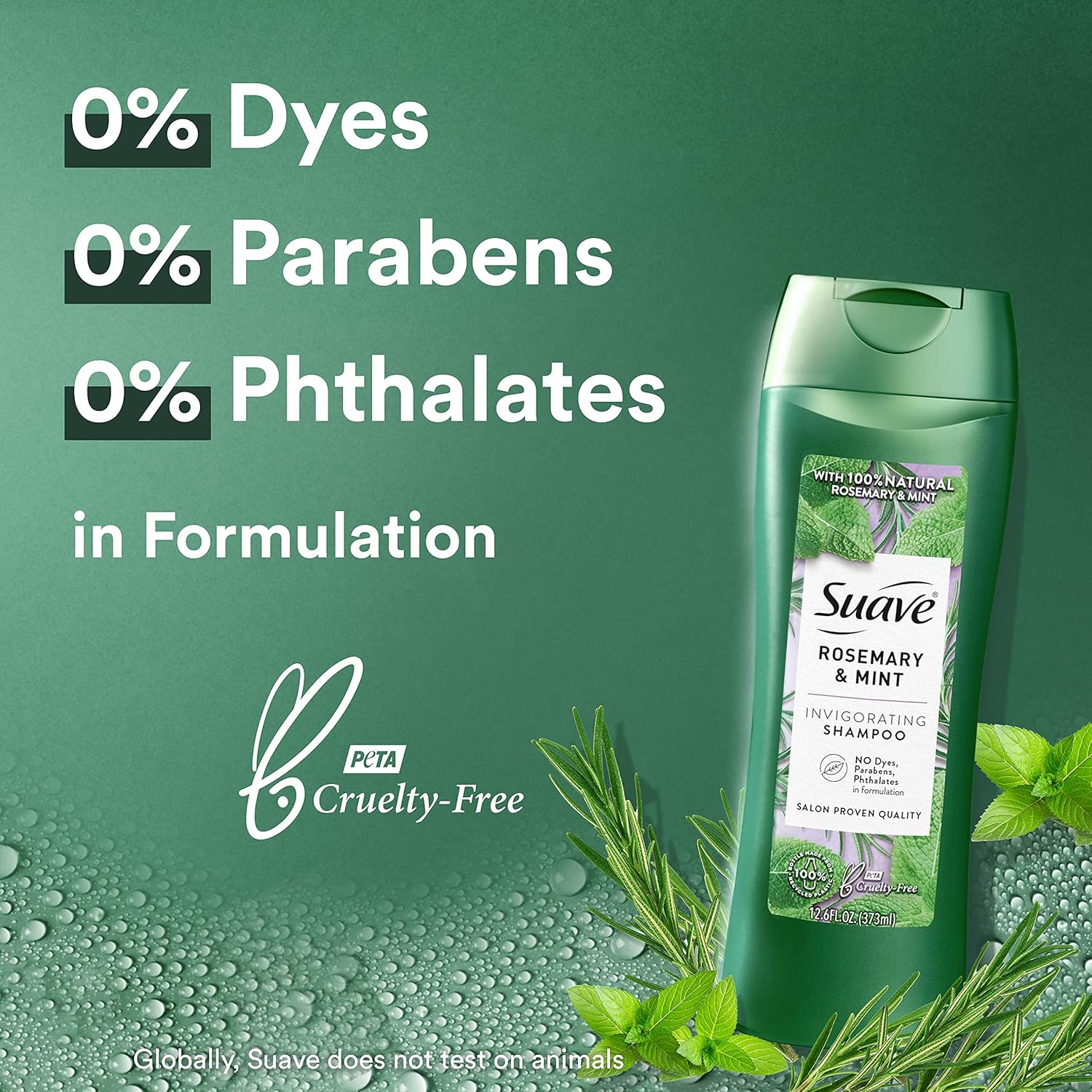 Suave Shampoo to Revitalize Hair Rosemary and Mint Invigorating for Dry Hair,12.6 Fl Oz (Pack of 6) image number 6