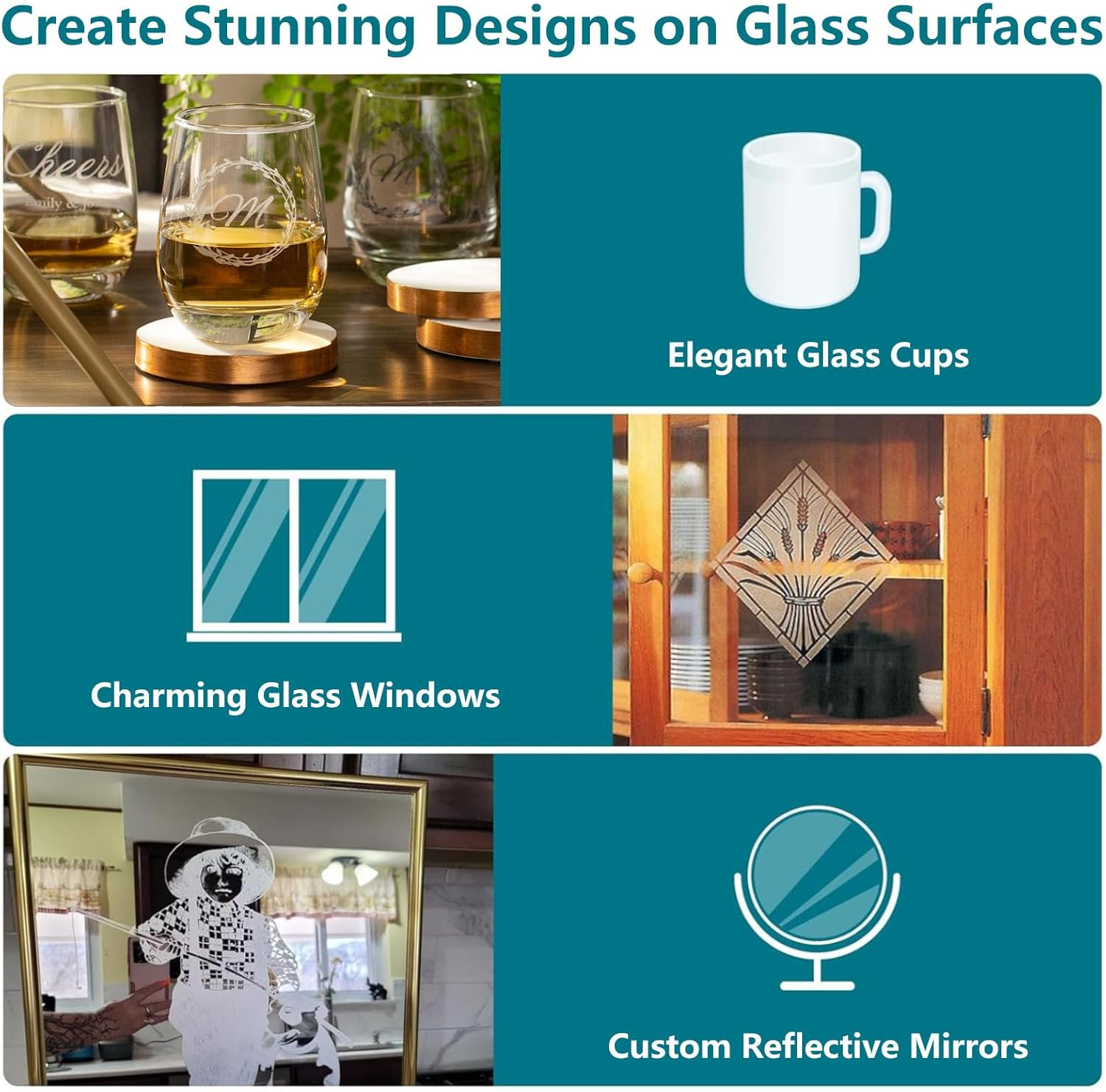 WAN2TLK 300G Glass Etching Paste Set, Etching Paste for Glass, DIY Art Craft Supplies to Create Stunning Designs on Glass Surfaces image number 4