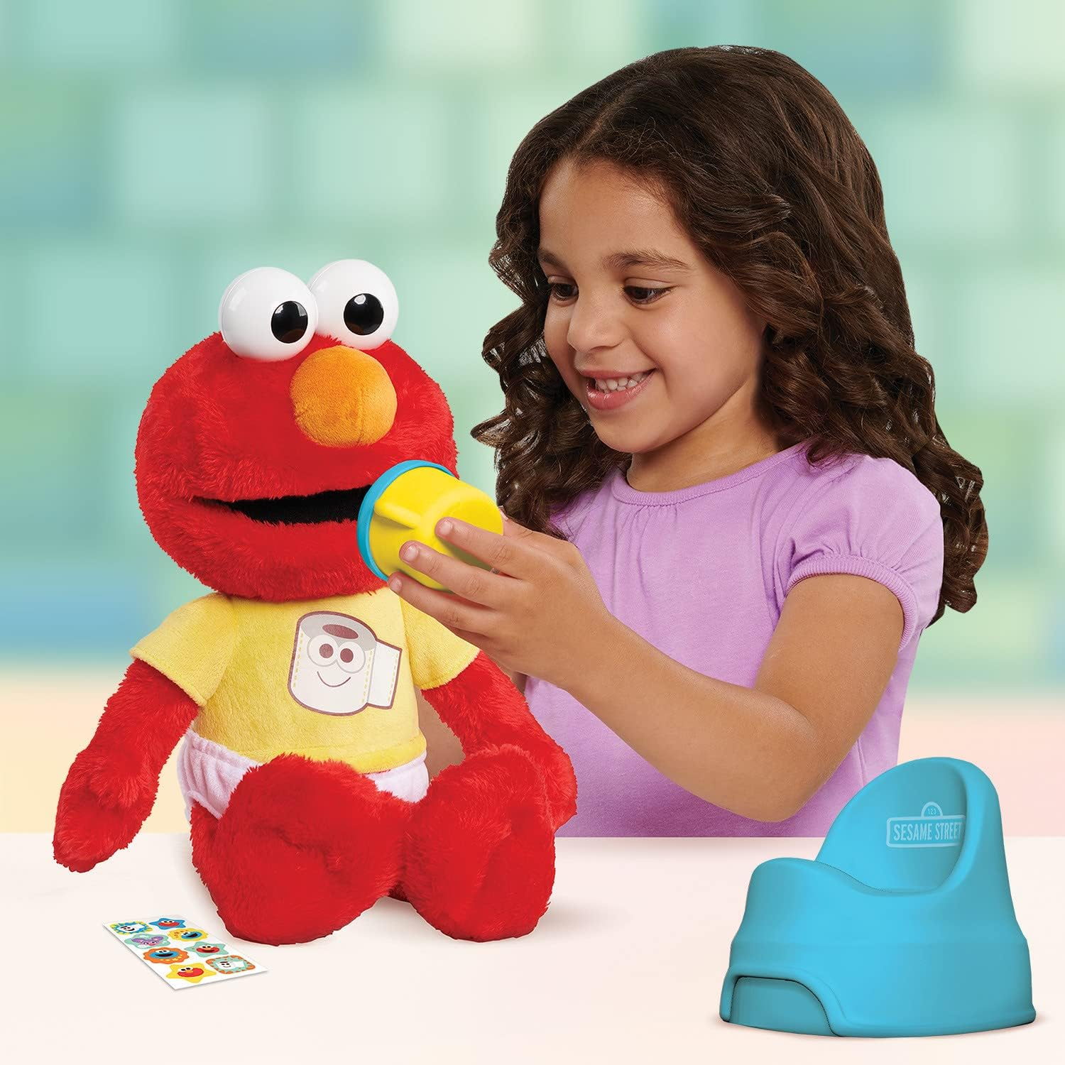 SESAME STREET Potty Time Elmo 12-Inch Sustainable Plush Stuffed Animal, Sounds and Phrases, Potty Training Tool, Officially Licensed Kids Toys for Ages 18 Month by Just Play, Medium image number 5