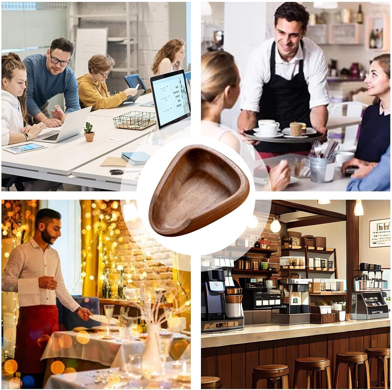 Coffee Bean Weight Cup, Wooden Dosing Tray, Sample Display Tray for Milk Tea Shops Homes Coffee, Espresso Accessories, Tea Accessory Pochy image number 5