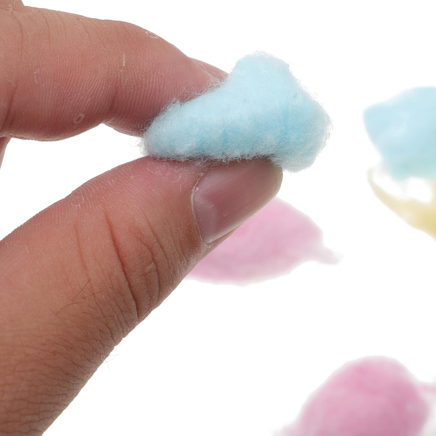 JEWEDECO Colored Cotton Balls for Boy Girl Soft Absorbent Small Cotton Balls for Face Washing Makeup Removal Beauty Salon and Home Use Pink Yellow Blue image number 2