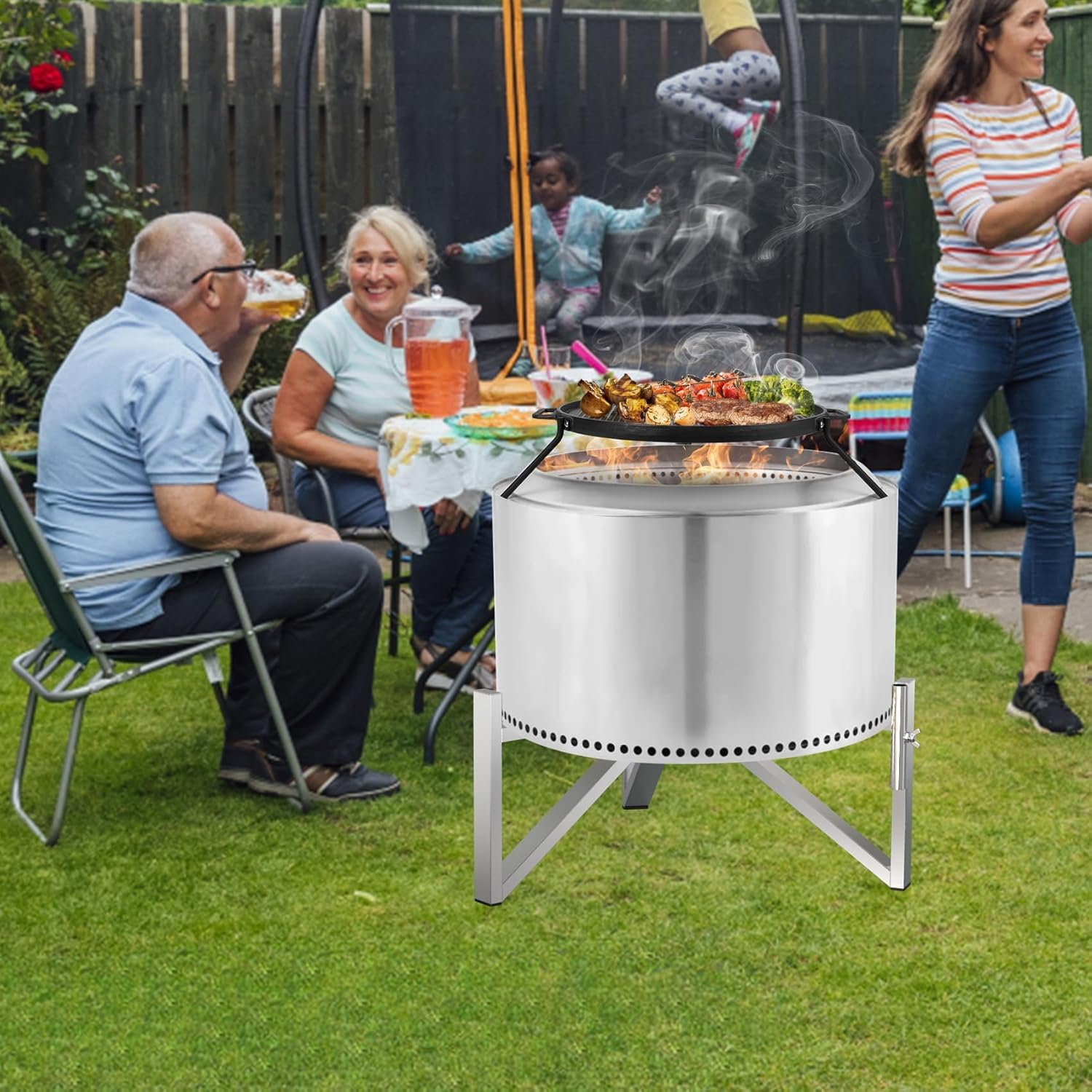 Onlyfire Firepit Stand, Stainless Steel Stand Fits for 15 Inch Solo Stove Ranger and 19.5 Inch Solo Stove Bonfire Firepit, Camping Fire Pit Accessory for Outdoor Fire Pits image number 2