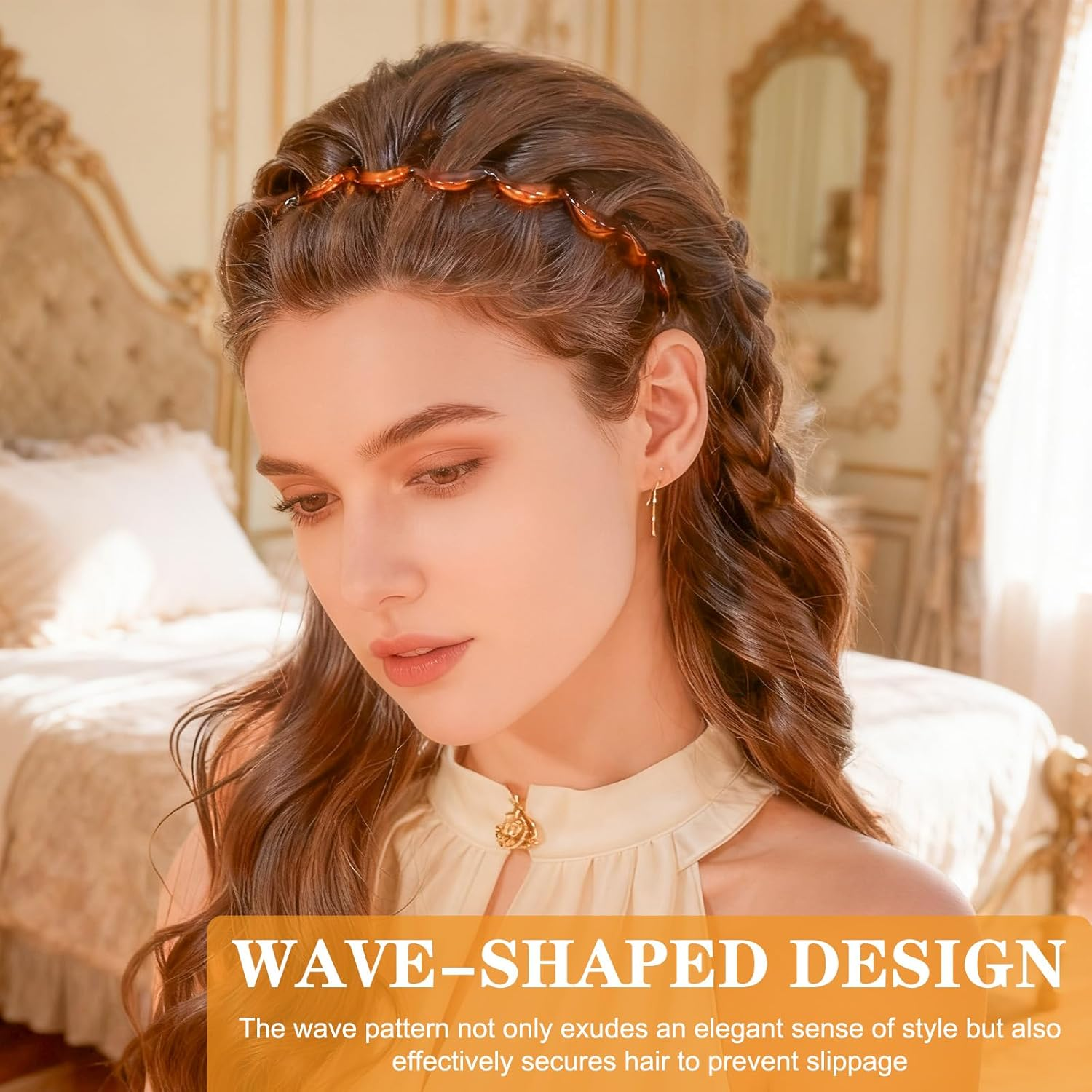 Headband & Hair Band Set, U-Shape High Cranium Head Bands with Wavy Teeth Design, Vintage Style Hairbands for Women - 5 Pieces image number 2