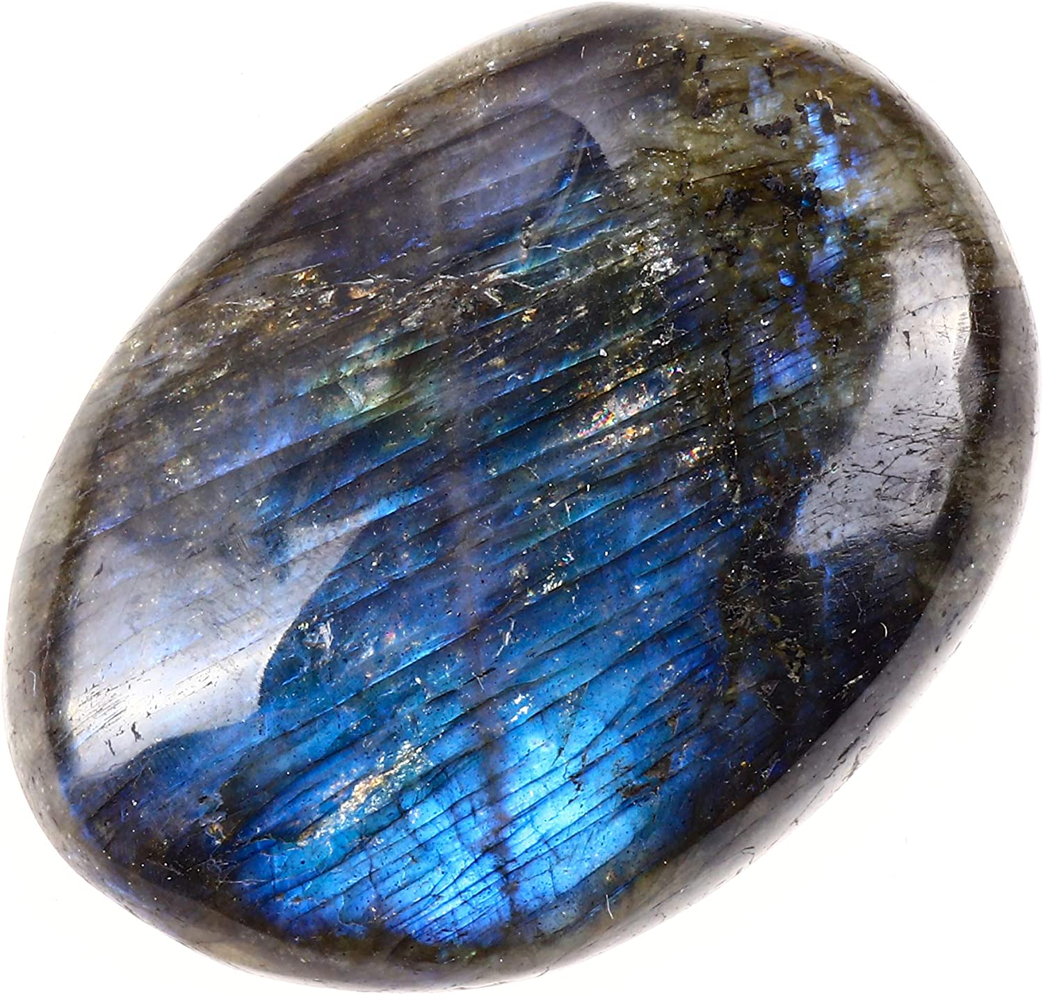 Labradorite Palm Stone Crystal - Natural Chakra Reiki Polished Healing Pocket Worry Stone Crystal for Anxiety Stress Relief Therapy image number 5