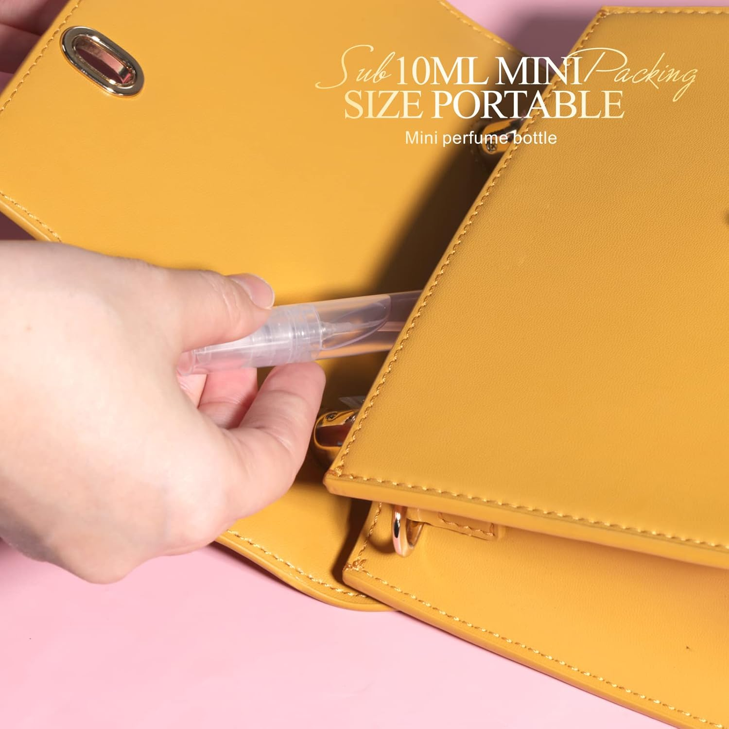 Fandamei Mini Spray Bottle, 10 Pack 10Ml Plastic Spray Bottle, Fine Mist Refillable Perfume Bottle, Perfume Atomizer, Small Empty Sample Containers, Portable Travel Bottle