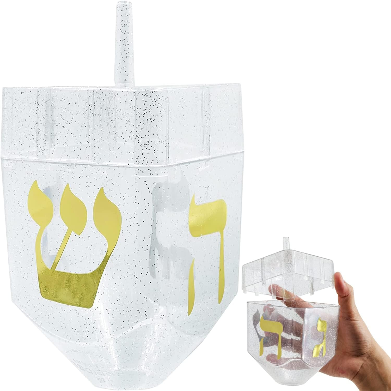 Jumbo Hanukkah Fillable Dreidel Assorted Colors Can Be Filled with Hanukkah Gelt or Hanukkah Chocolate (Single)