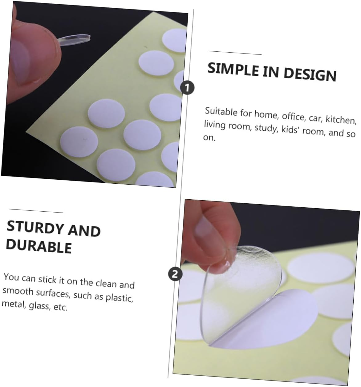 100Pcs Acrylic Double-Sided Tape Stickers round Waterproof No-Trace Adhesive Seamless Tape for Office Home Car Ornaments DIY Crafts Plastic Metal Glass Surfaces