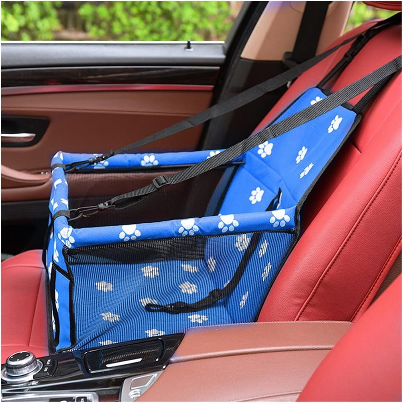 Dog Car Seat Cover Pet Dog Carrier Car Seat Cover Cushion Carry Dog Bag Car Travel Folding Hammock Dog Hammock(Size:Blue) image number 2