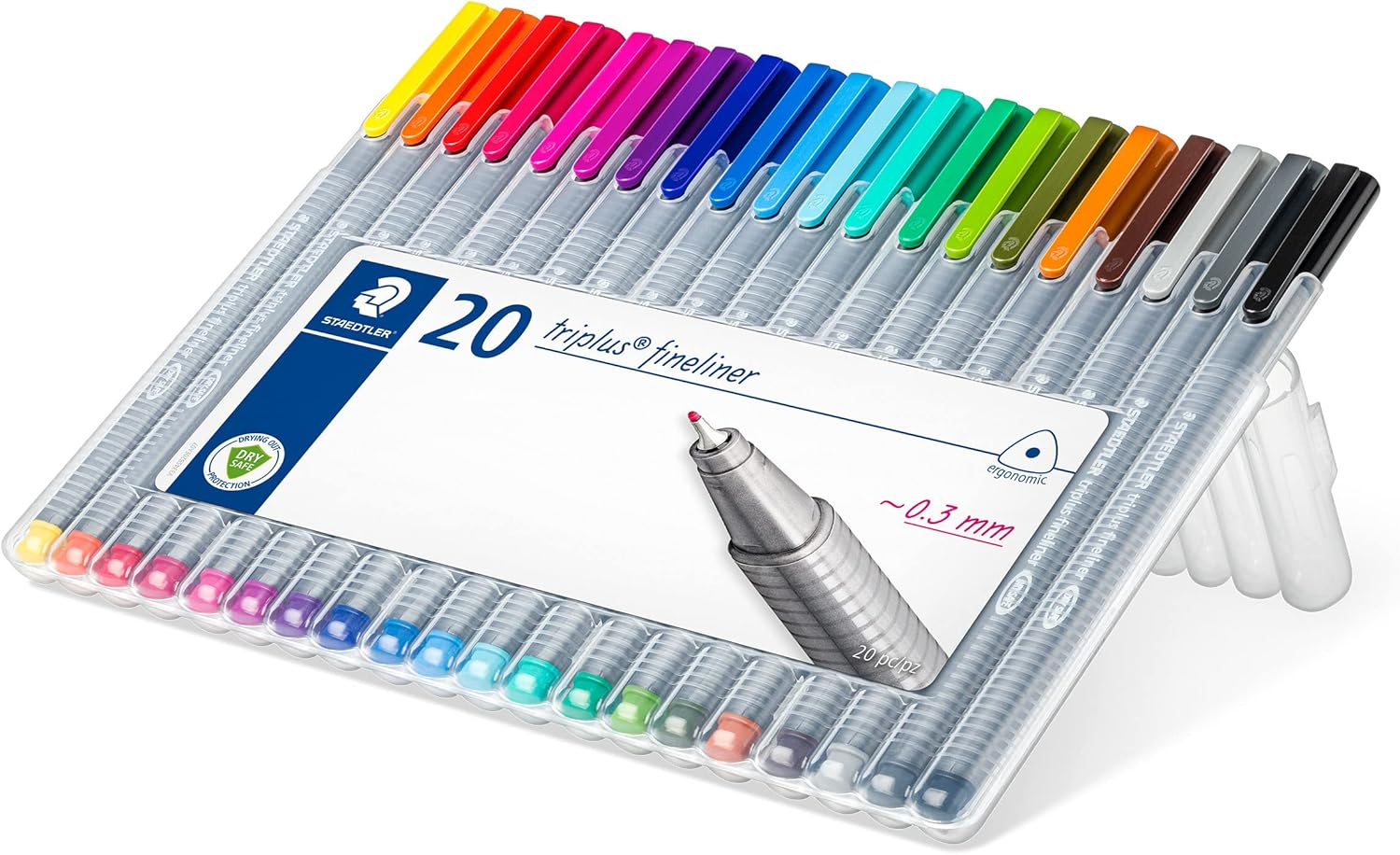 STAEDTLER Triplus Fineliner Pens, .3Mm, Metal Clad Tip, 20-Pack, Assorted (334SB20BK) image number 5