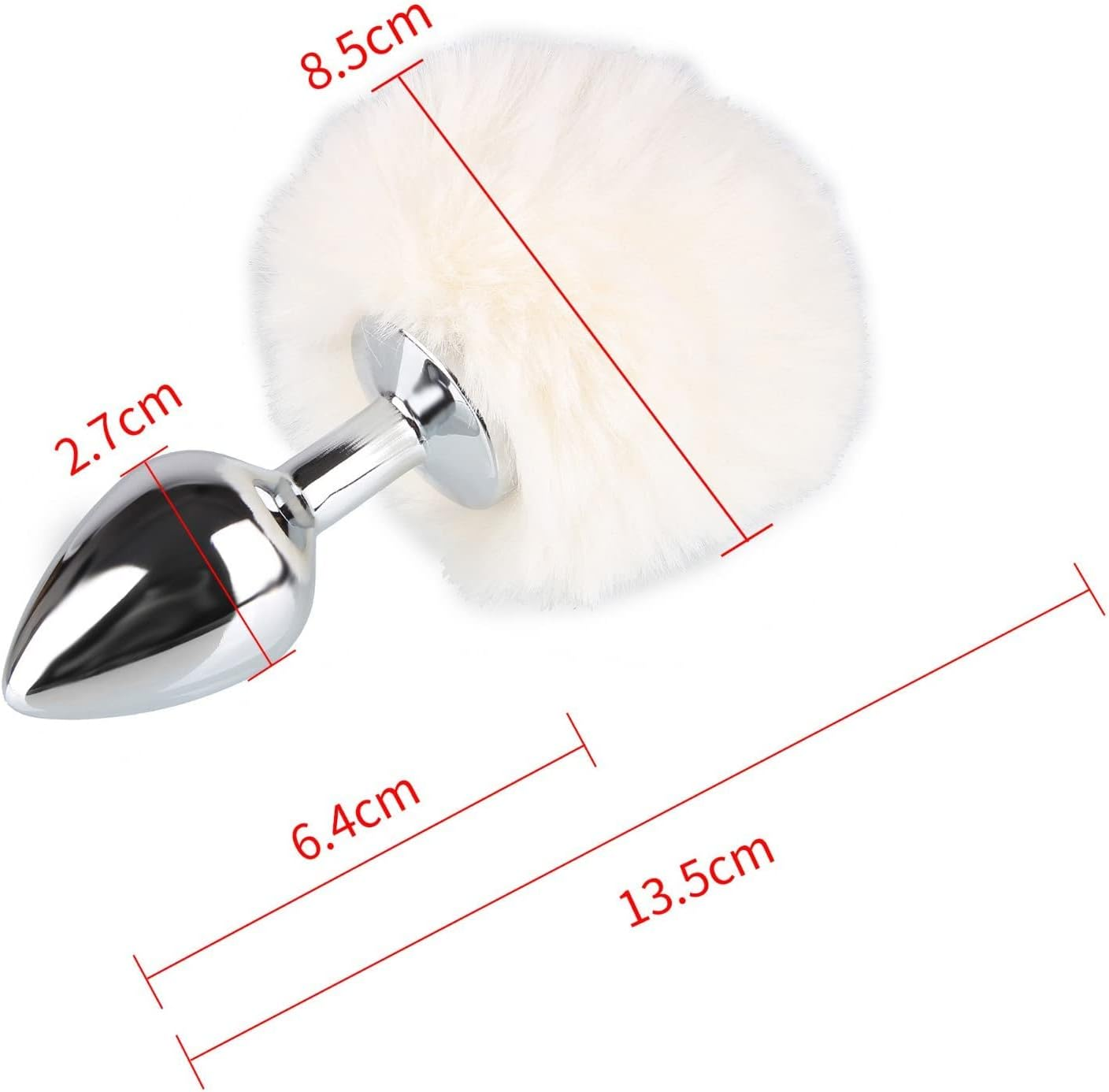 Beauty7 White Rabbit Bunny Tail Anal Plug Stainless Steel Anales Plugs Butt Plug Toys Starter Trainer Kit Set Hypoallergenic Anus Butt Sexual Plugs Pleasure for Women Men Beginners Sex Toys(Size:S)