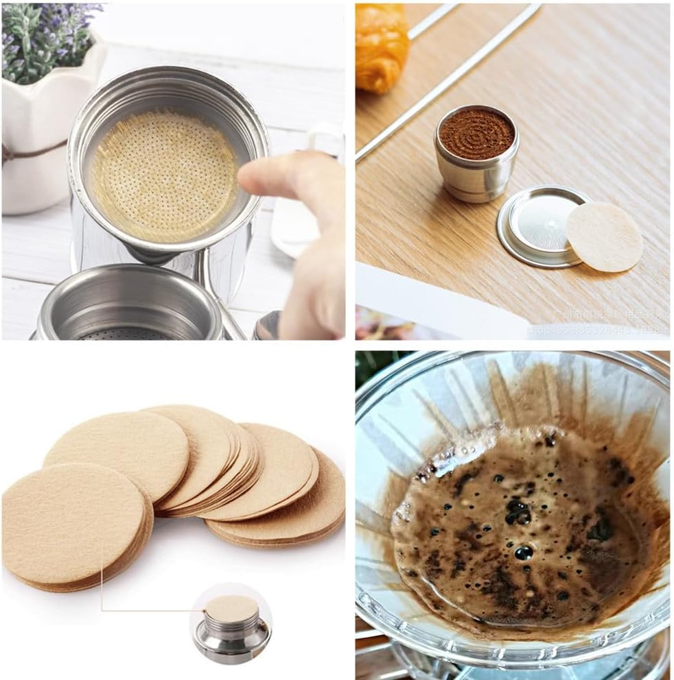Unbleached Percolator Coffee Filters,Caasfooy 600 Pack of round Espresso Paper Filter, Universal Replacement, Natural Filter Paper for Espresso Makers and Coffee Machines image number 1