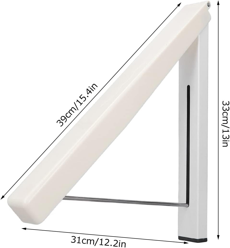 Lwuey Triangle Wall Mounted Clothes Hanger, Single Foldable Clothing Rack Triangles Retractable Cloth Drying Racks Hanging Dryer Rod Aluminum Alloy for Laundry Room Closet Storage Organization White image number 2