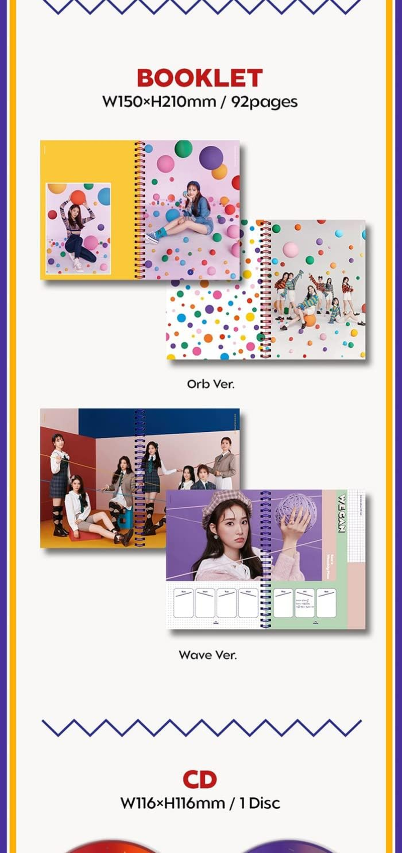 Weeekly We Can 2Nd Mini Album Wave Version Cd+92P Booklet+1P Photocard+1P Planet Card+1P Message Card+Sticker Pack+Message Photocard Set+Tracking Kpop Sealed image number 1