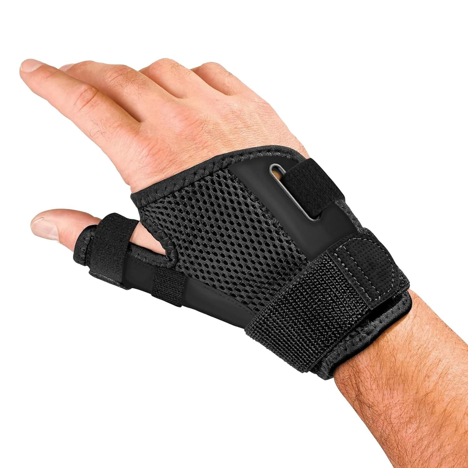 Thumb Spica Splint Wrist Stabilizer Support Brace - Thumb Brace & Wrist Splint for Pain/Tendonitis/Arthritis/Sprains, Adjustable Thumb Splint Wrist Support Fits Both Hands (Unisex Black) image number 2