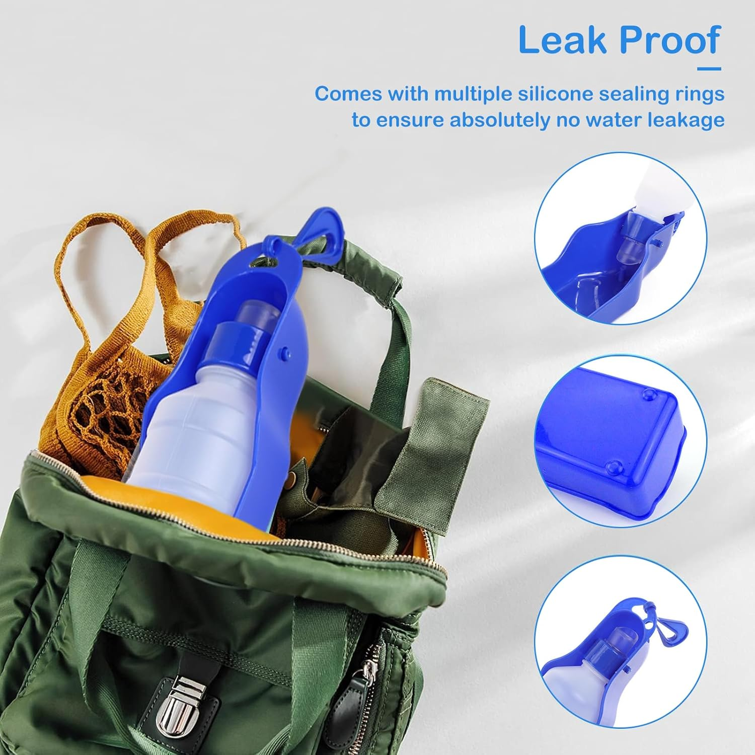 500 Ml Dog Water Bottle with Foldable Drinking Cup, Portable Travel Water Bottle, Water Bottles for Dogs, Pet Drinking Bottle, Suitable for Pets When Hiking and Camping Outdoors image number 2