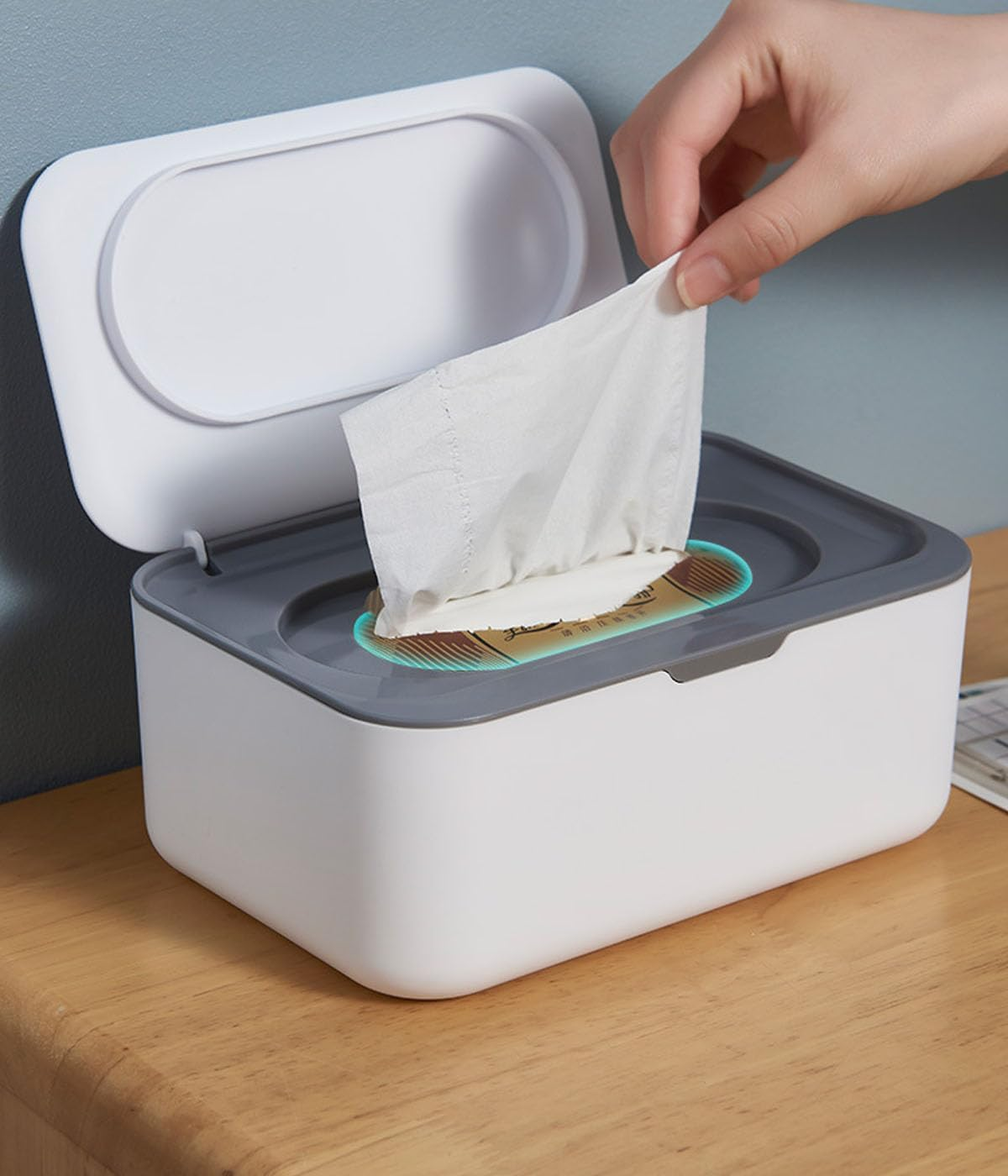 Wipes Dispenser, Wipes Case for Adult, Refillable Wipe Container, Easy Open and Close（Ash Gray） image number 3