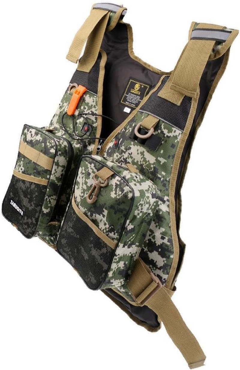 IOIUSKKU Versatile Universal Kayak Canoe Sailing Fishing Life Jacket Buoyancy Aid Adjustable and Secure Fit, Orange Camo