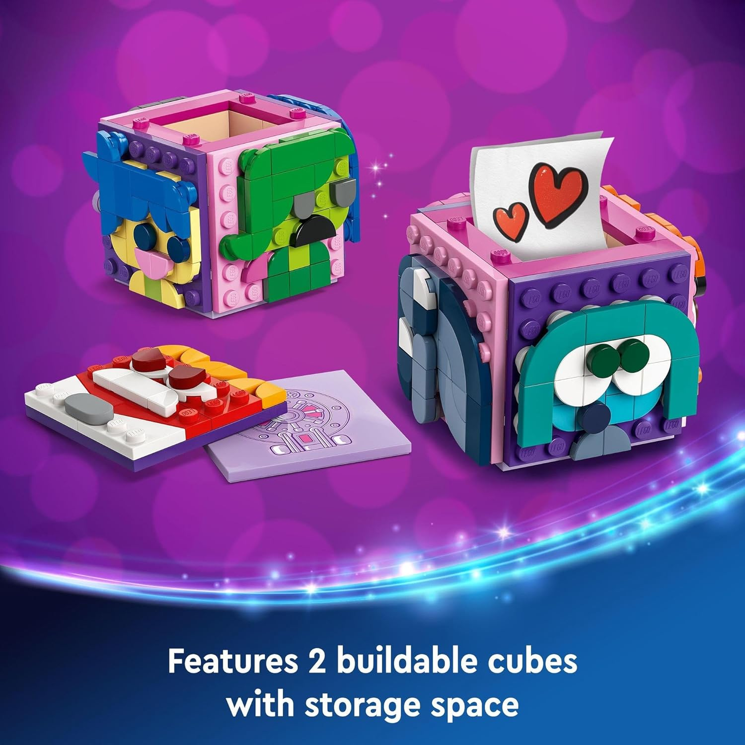 LEGO&reg; ǀ Disney Pixar inside Out 2 Mood Cubes (394 Pcs) Kids&rsquo; Building Kit from the Film, Fun Fantasy Buildable Toy to Share Emotions like Joy or Anxiety for Movie Fans, Girls and Boys 43248 image number 2