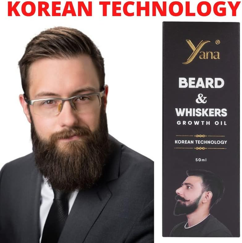 Yana Beard Growth Oil Strengthens Patchy Beard anti Inflammatory Black Seed Oil and Beard Oil for Men Yana Beard Oil for Growing Beard Faster by Korean Technology image number 1