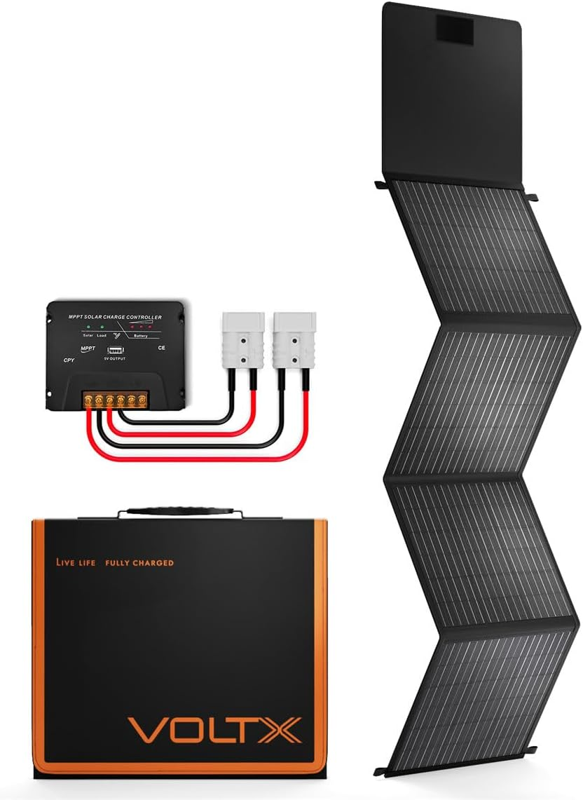 Voltx 12V 160W Portable Foldable Solar Panel + MPPT Solar Regulator High-Efficiency Monocrystalline PV Module Power Charger image number 3
