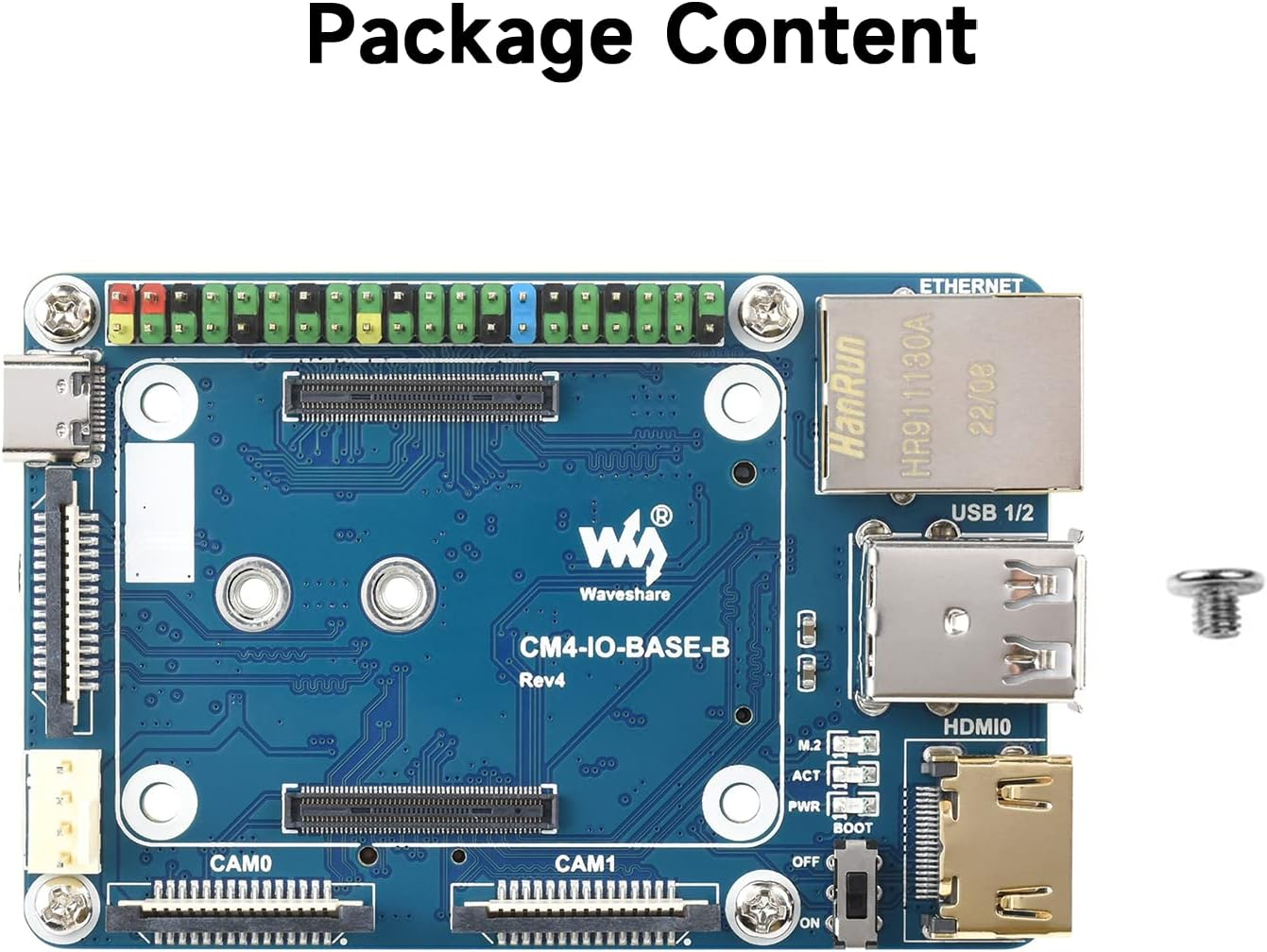 Waveshare Mini Base Board Type B Designed for Raspberry Pi Compute Module 4, Only CM4-IO-BASE-B Base Board Included - Cm4-Io-Base-B image number 3