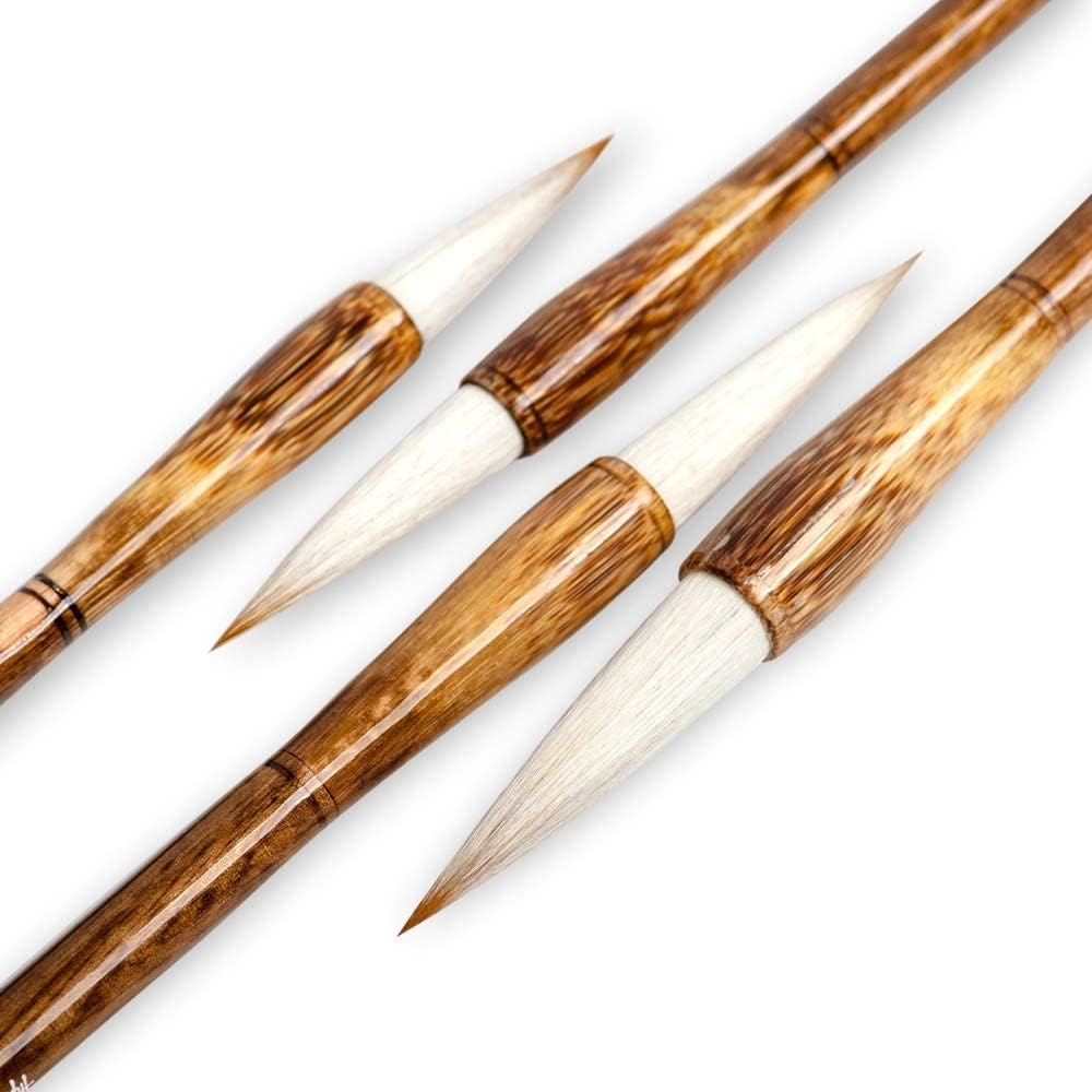 High-Grade Shanlian Hubi Fine Chinese Calligraphy Brush Set- Wolf Goat Hair Doubled Both Brush image number 1