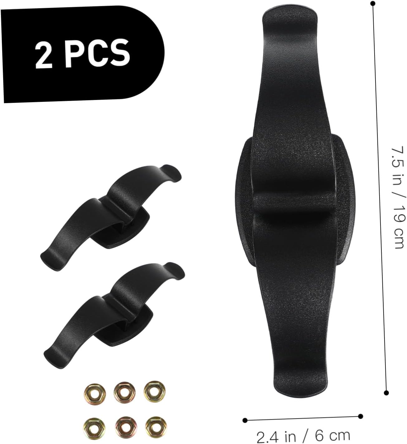 2 Pcs Car Umbrella Clip Rack Black Abs Plastic Screw Install Holder Hook Organizer for Trunk and Door Heavy Duty Multi-Function Car Accessories for Umbrella Fishing Rod Club image number 6